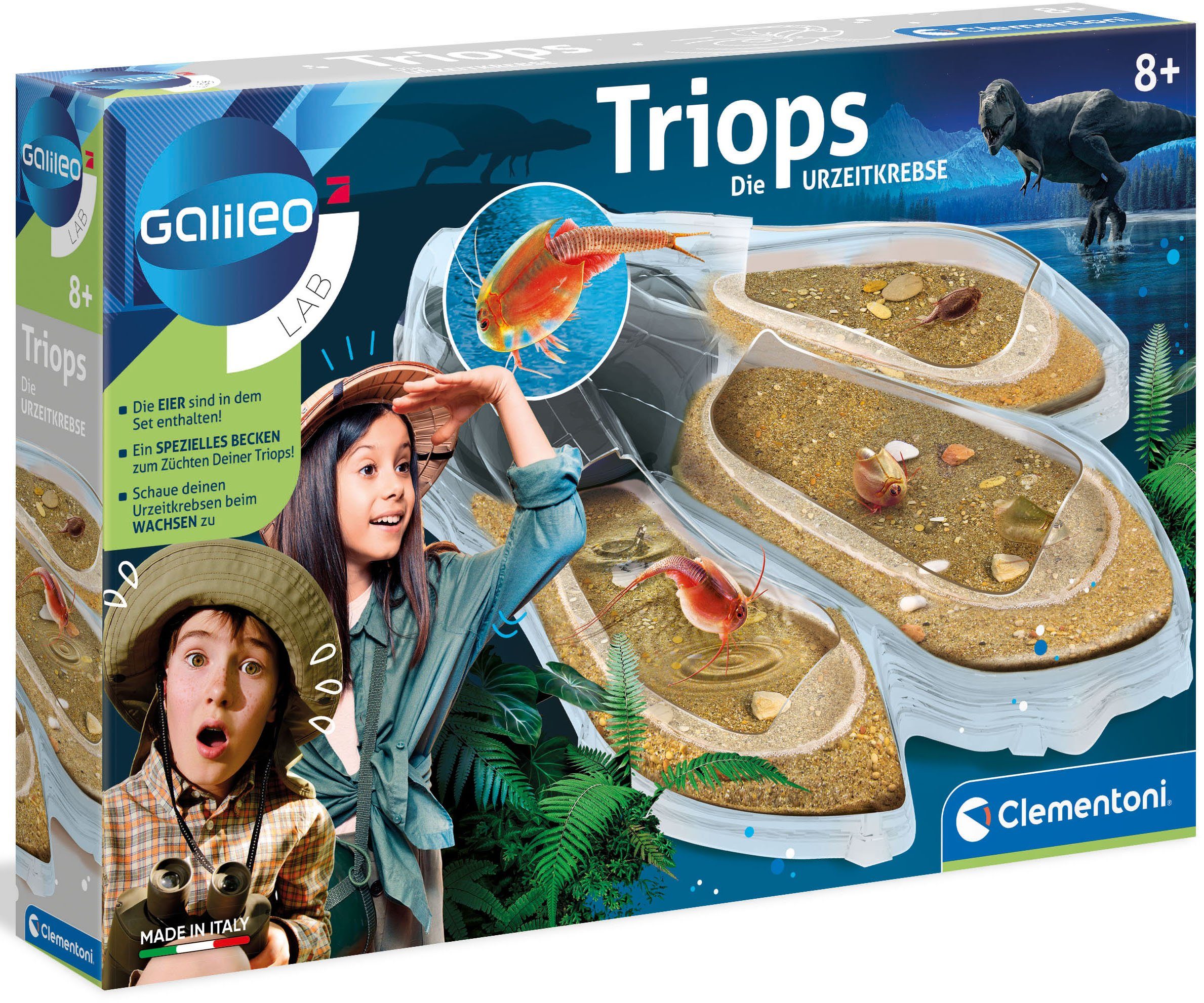 Clementoni® Experimentierkasten Galileo, Original Triops Maxi de Luxe, Made in Europe