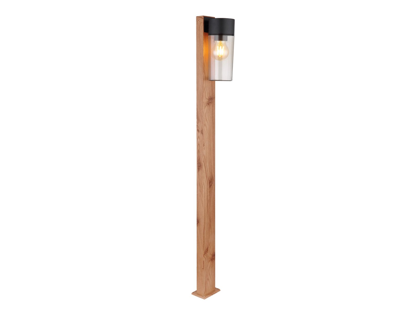GLOBO LIGHTING LED Pollerleuchte, LED wechselbar, warmweiß, Weg-beleuchtung aus Edelstahl in Holzoptik für Gartenweg, Höhe 100cm