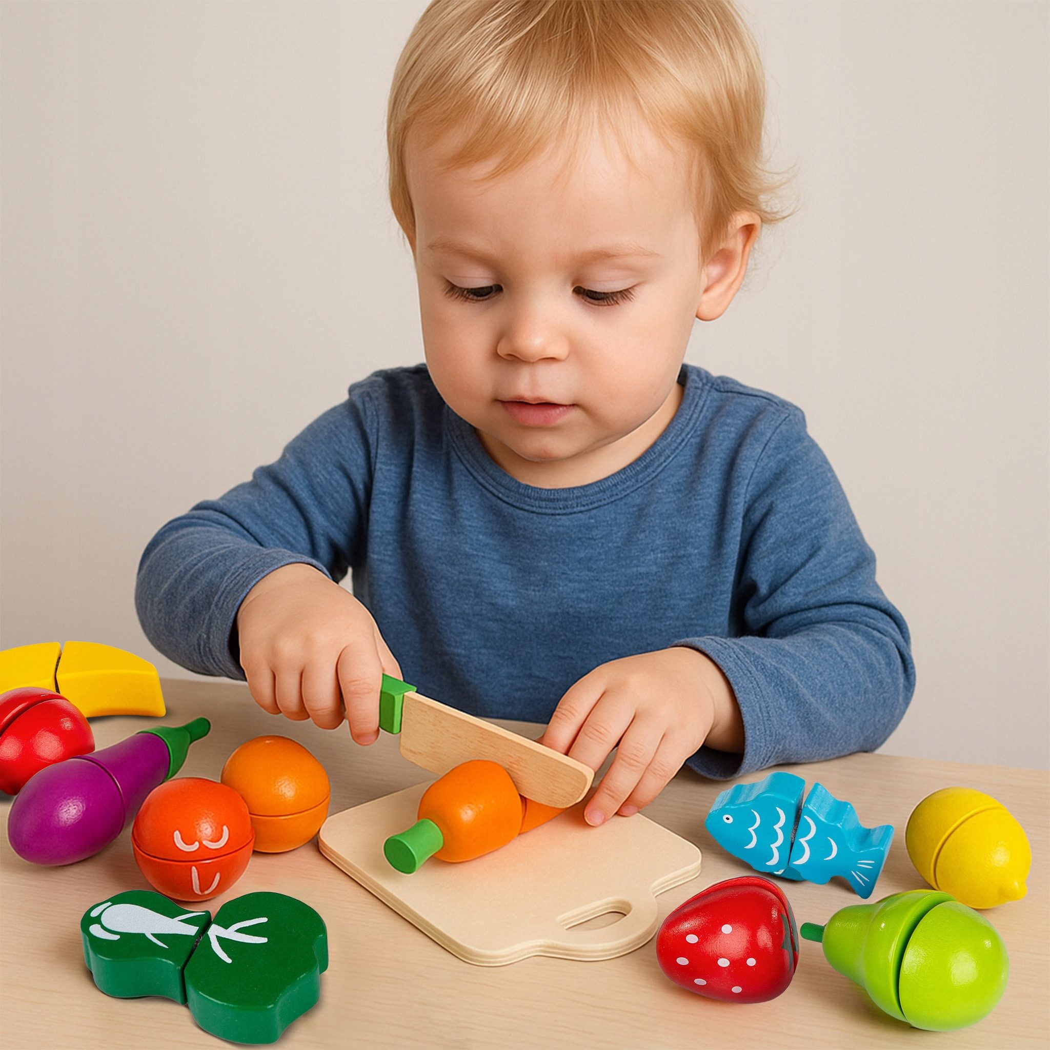 kinderplay Spielküche Holz Schneide Set Obst Gemüse – Lernspaß – Kinderküch günstig online kaufen