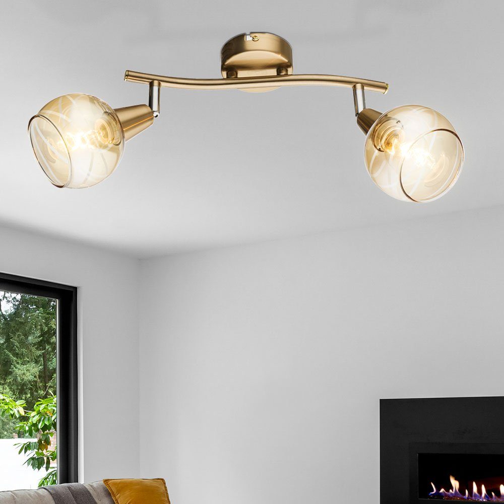 Design LED Decken Lampen gold Wohn Zimmer Leuchten Flur Strahler Deckenleuchte 