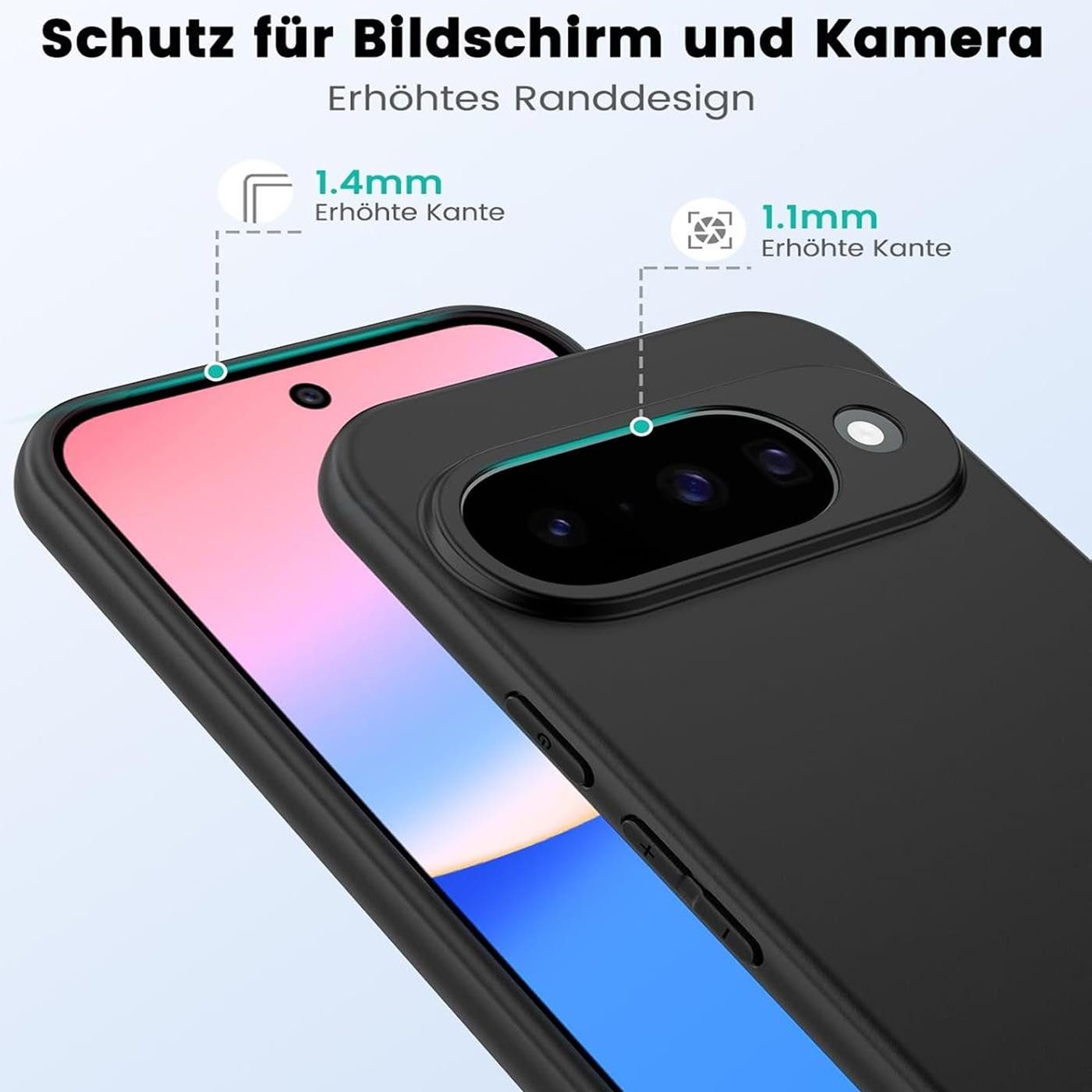 CoolGadget Handyhülle Black Series Handy Hülle für Google Pixel 10 6,3 Zoll, Edle Silikon Schlicht Robust Schutzhülle für Google Pixel 10 Hülle