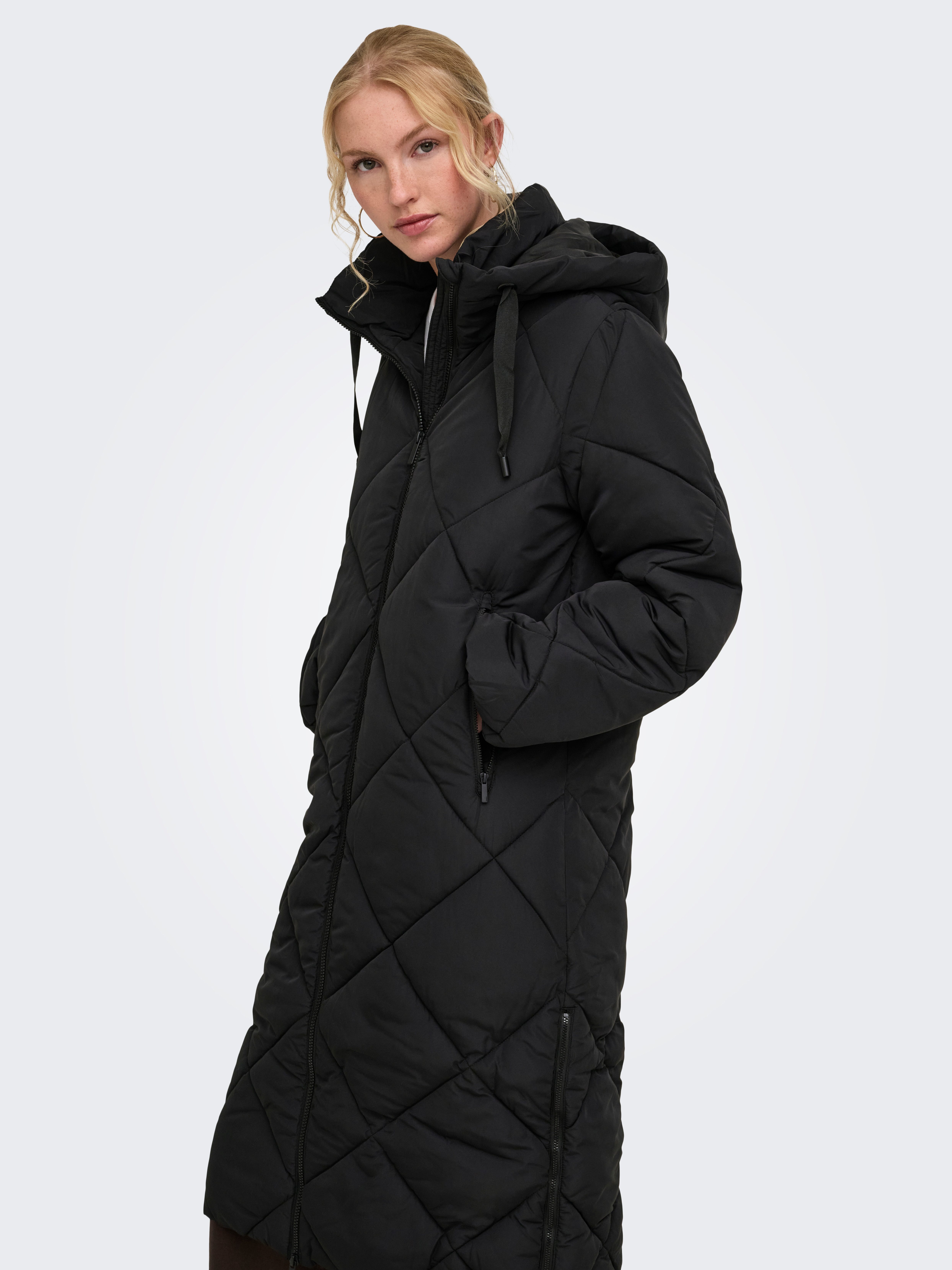 ONLY Steppmantel ONLMAGGI LONG HOOD PUFFER CC OTW Kunstfaser