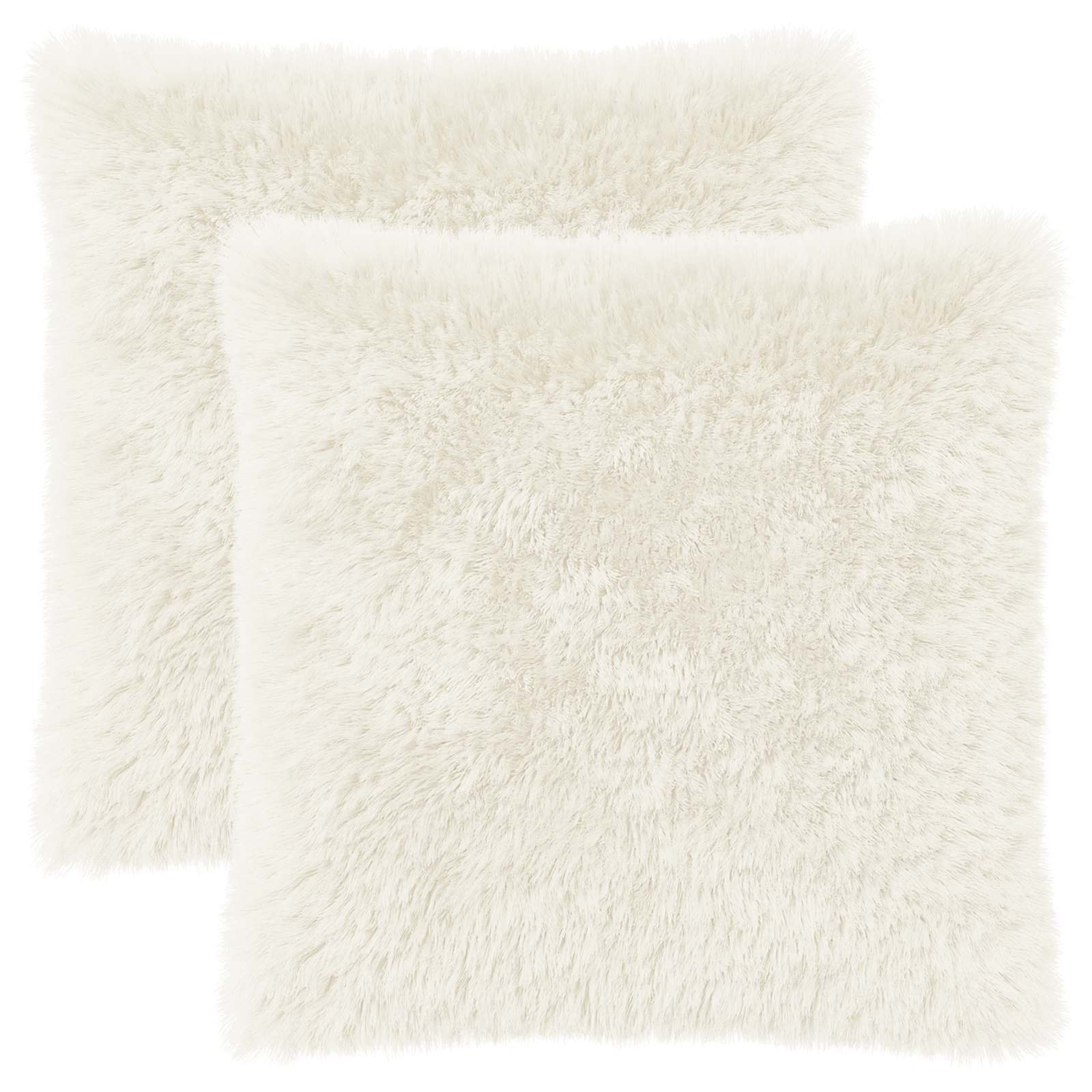 vidaXL Zierkissen Kissen mit Kissen HEERLEN 2 Stk. Weiß PV Fleece, (2 St)