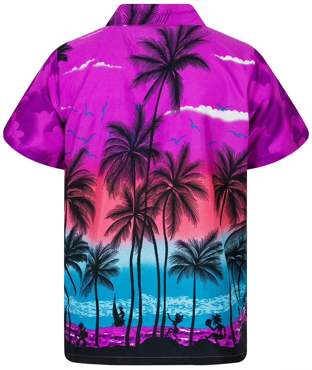 King Kameha Hawaiihemd "Beach" Funky Hawaii-Hemd Herren Kurzarm Front-Tasche Stylish – Bild 4 von 5