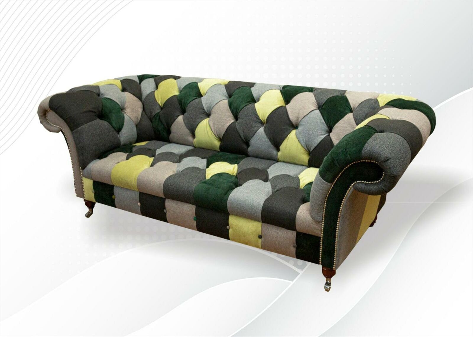 3-er bunte Chesterfield-Sofa JVmoebel Modernes Sofa Neu, in Made Couch Chesterfield Europe Designe Design
