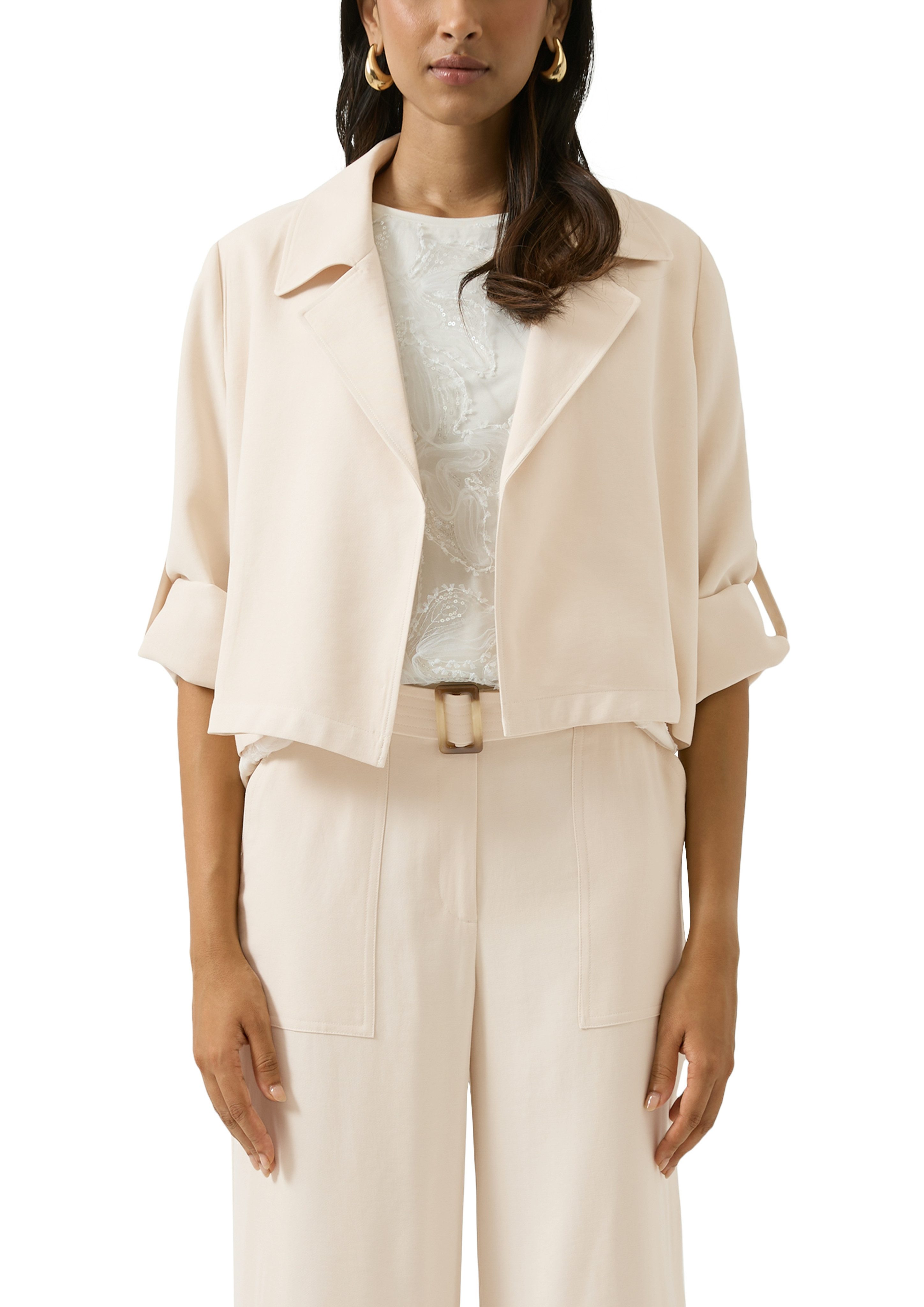 s.Oliver BLACK LABEL Kurzblazer mit Halbarm und ohne Verschluss