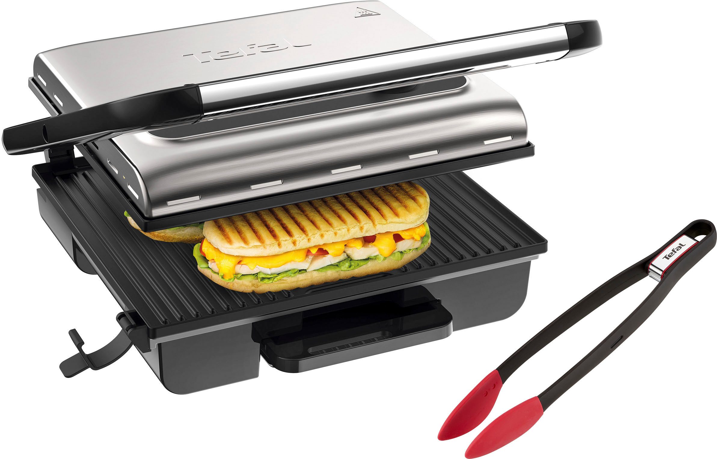 Tefal Kontaktgrill GC242D Inicio Grill Adjust, 2000 W, regelbarer Thermostat mit 3 Stufen, antihaftbeschichtete Platten