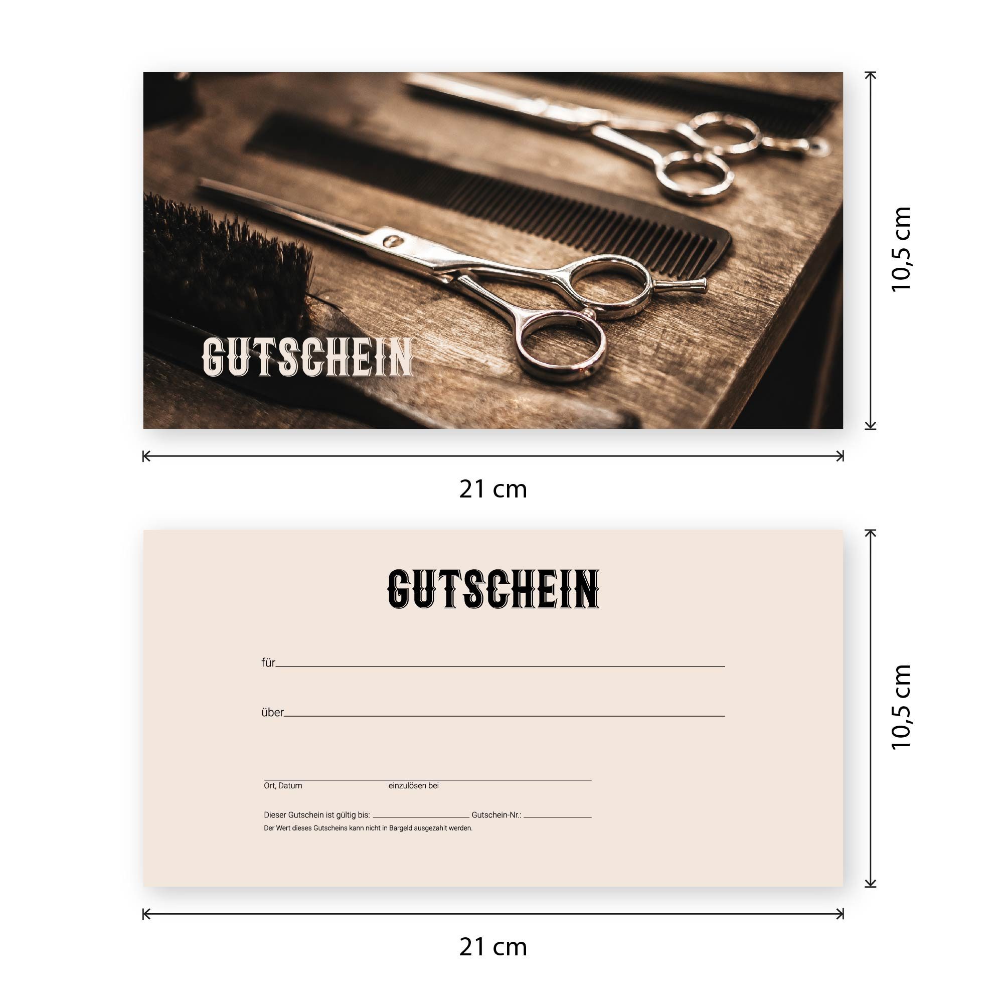 cosmeticPlus Geschenkkarte 50 Gutscheinkarten für Frisöre, Barber und Styling zum Verkaufen