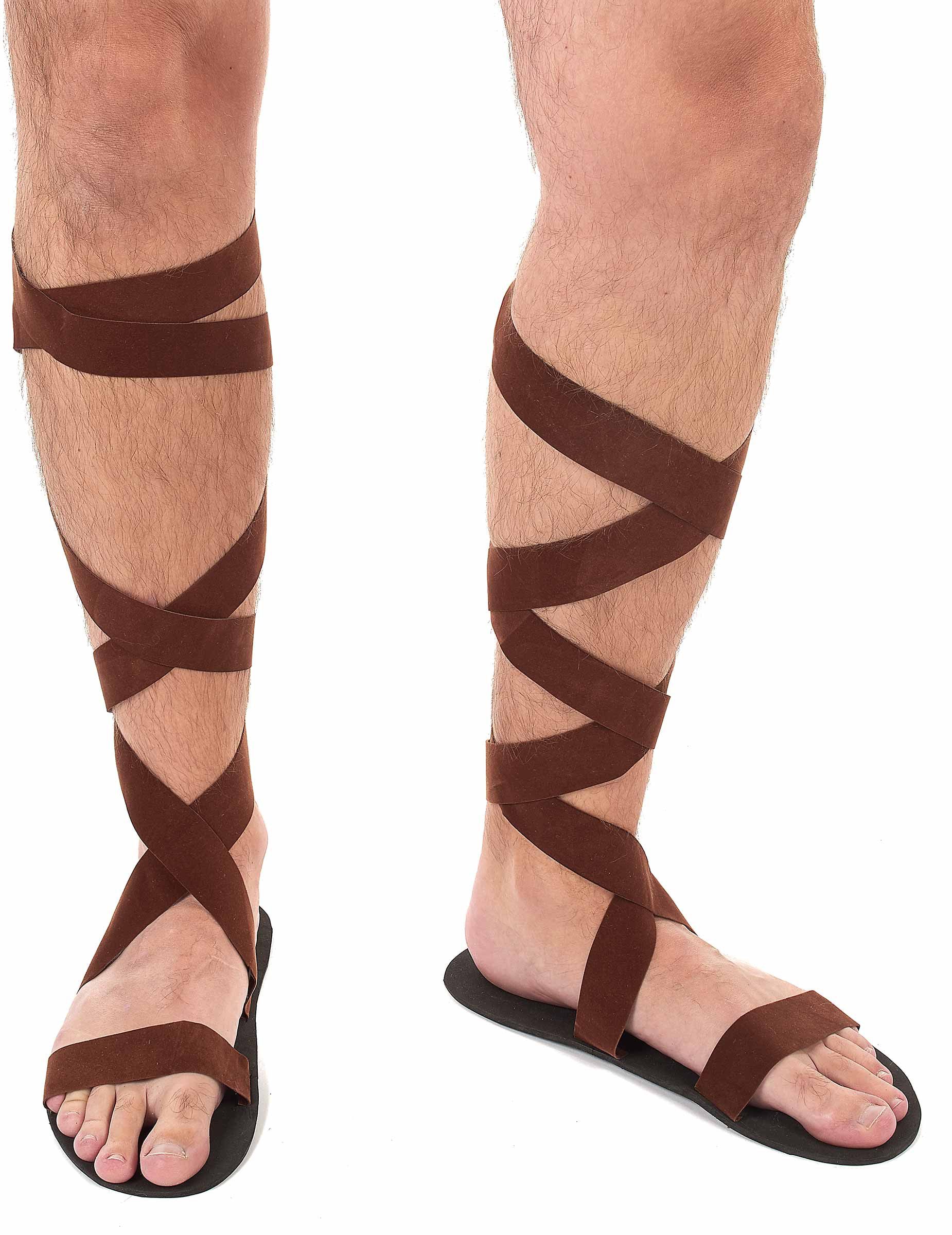 JADEO Kostüm Römer Sandalen 42-44 Kostümzubehör braun