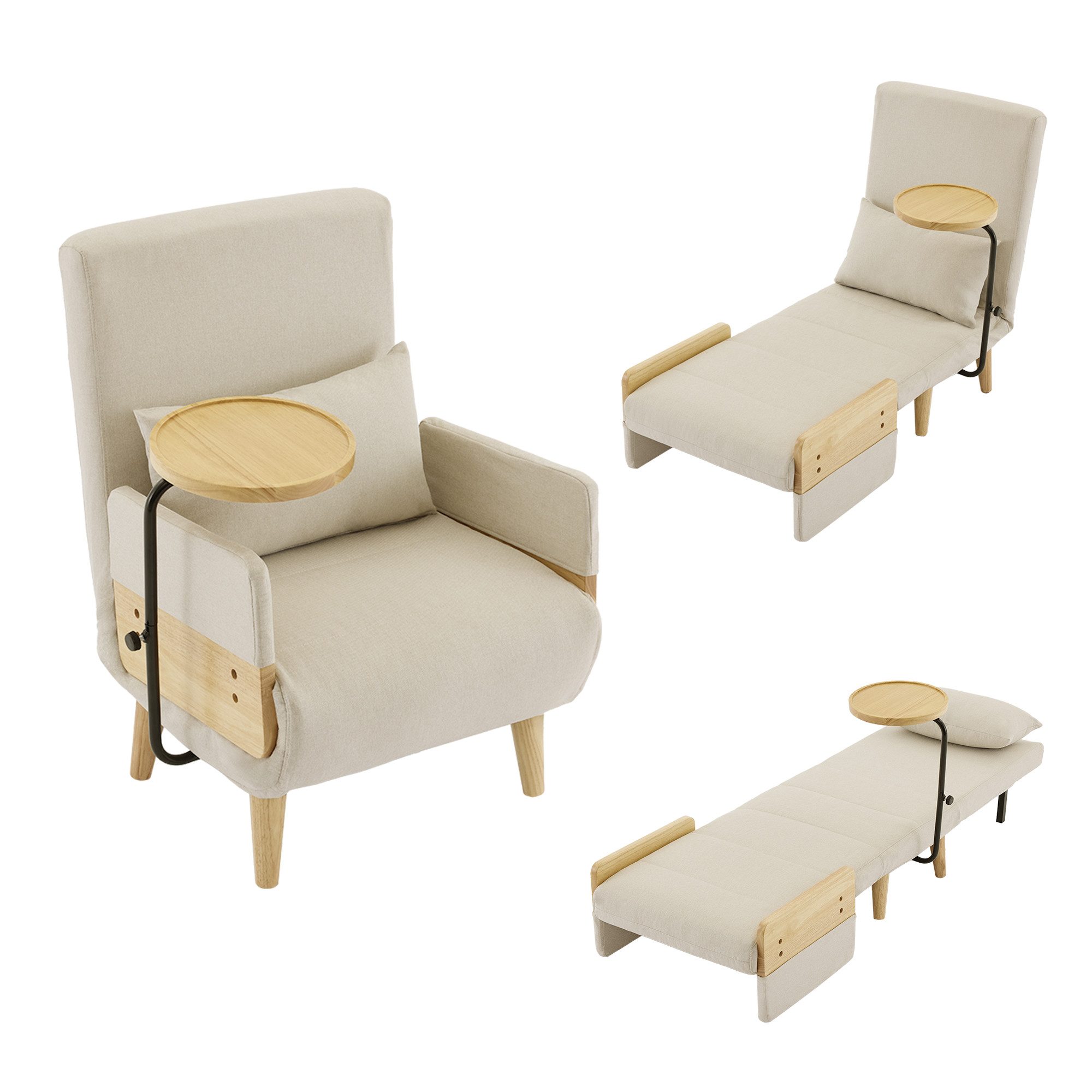 Merax Loungesessel 3-in-1 Schlafsessel Umbausessel mit günstig online kaufen