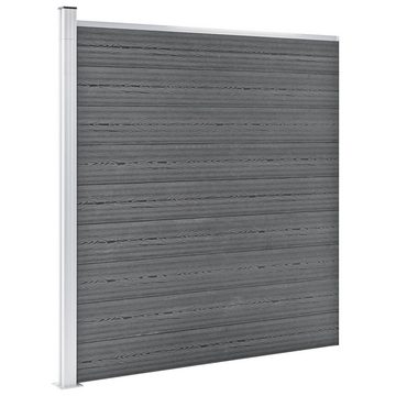 vidaXL Gartentor WPC Zaun-Set 10 Quadrate 1 Schräge 1830x186 cm Grau