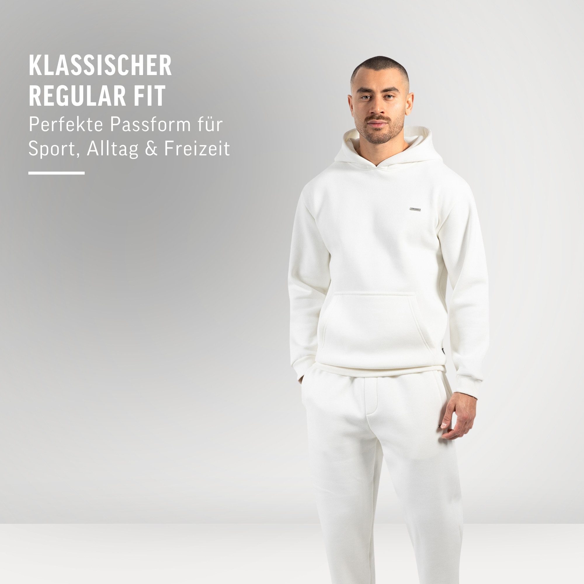 Smilodox Hoodie Ilyas, Regular Fit Kapuzen Pullover, weicher Stoff, Metallabel hochwertig & komfortabel vielseitiges Sweatshirt Bündchen Sport Alltag