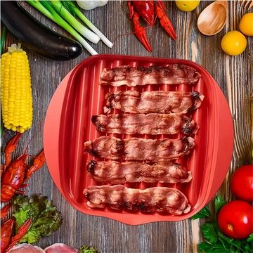RefinedFlare Brotbackform Bacon-Tablett, Mikrowellen-Bacon-Zubereiter, Mikrowellengeeignetes Bacon-Grill