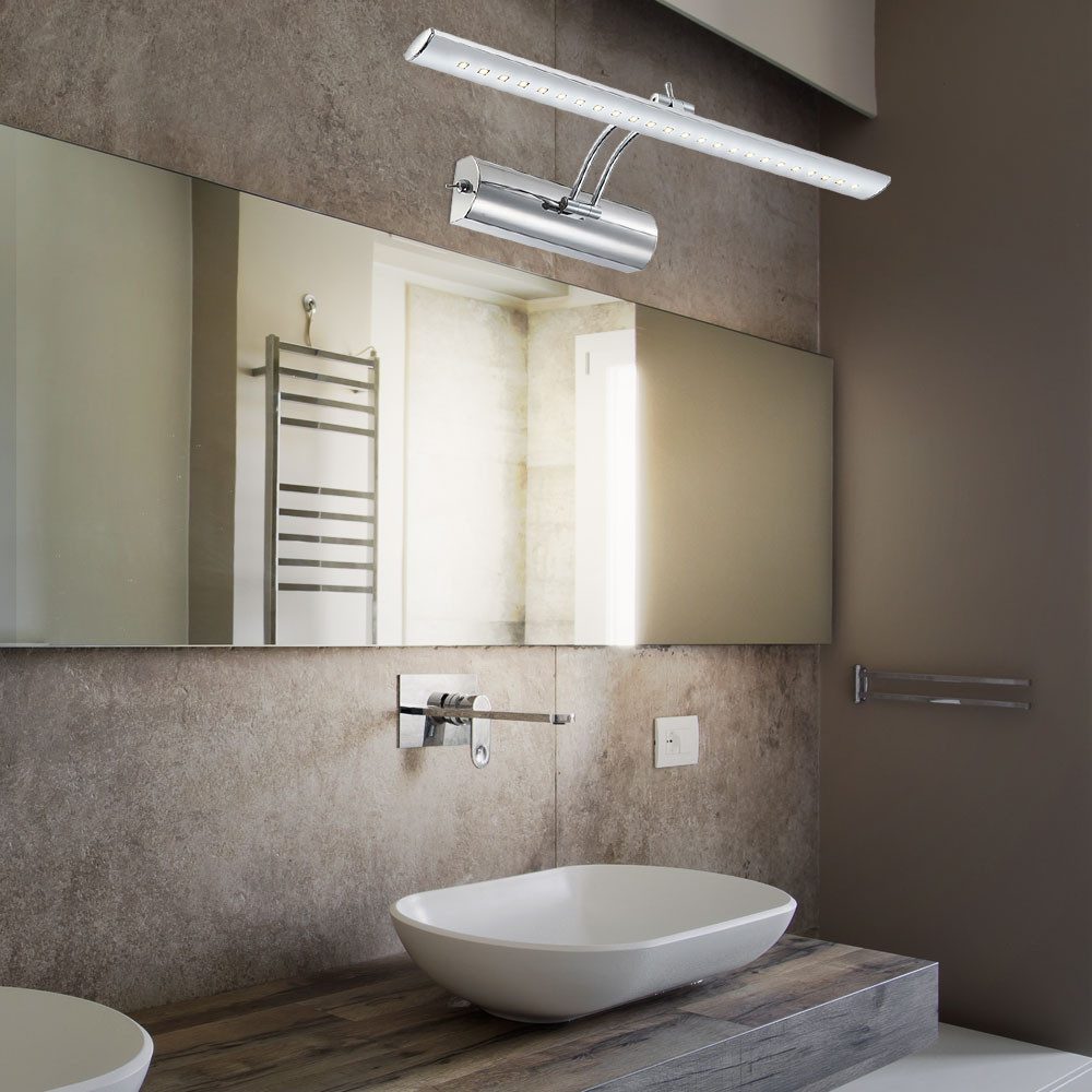 GLOBO LIGHTING LED Wandleuchte, LED-Leuchtmittel fest verbaut, Neutralweiß, LED Wand Leuchte Lampe Metall Chrom Spot Beweglich Schalter Wohn