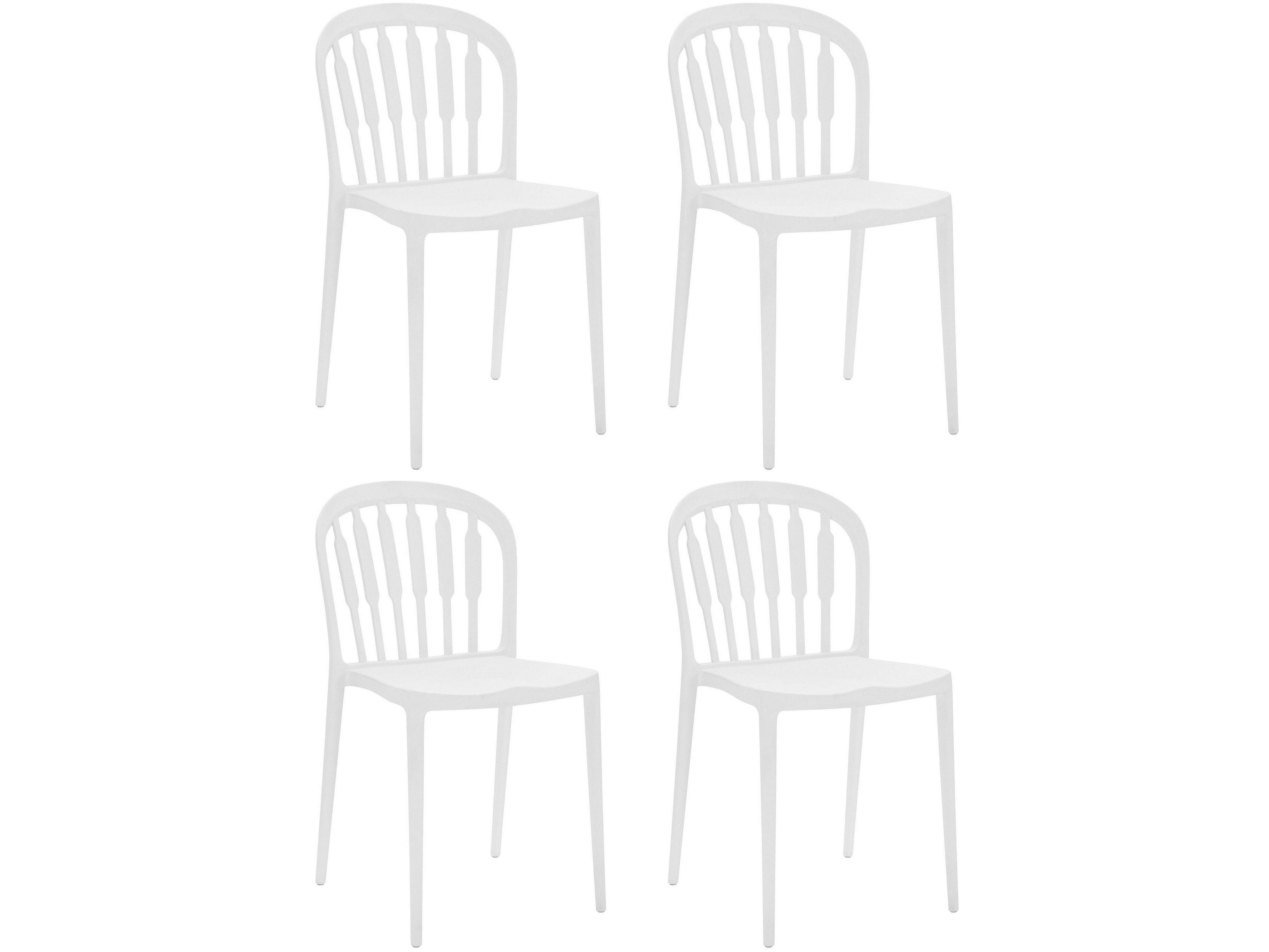 loft24 Stuhl Lina (4er-Set), stapelbar weiß