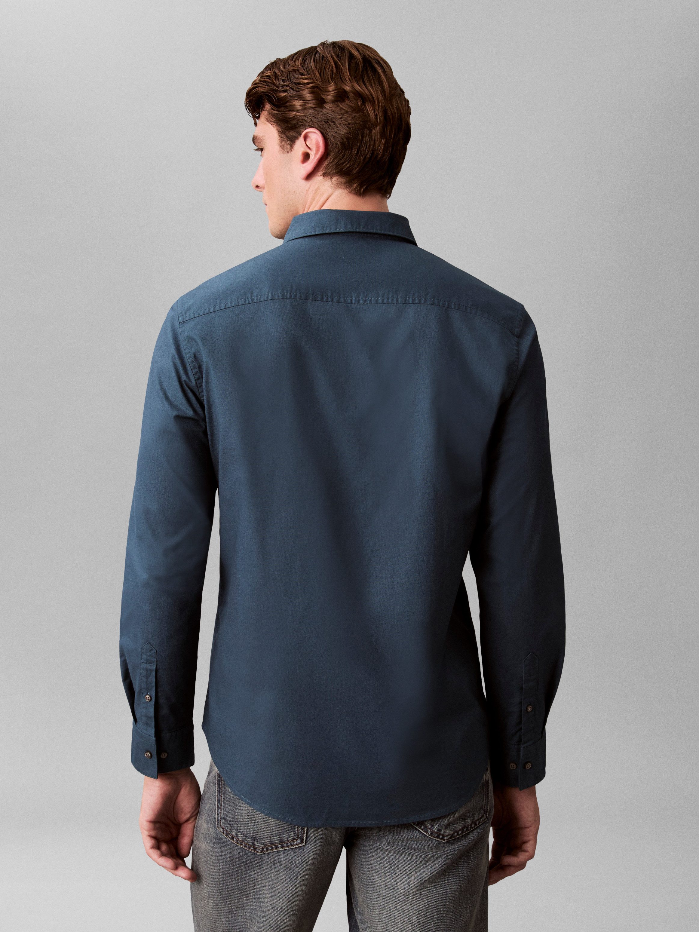 Calvin Klein Jeans Langarmhemd Button-Down-Kragen, Baumwoll-Stretch