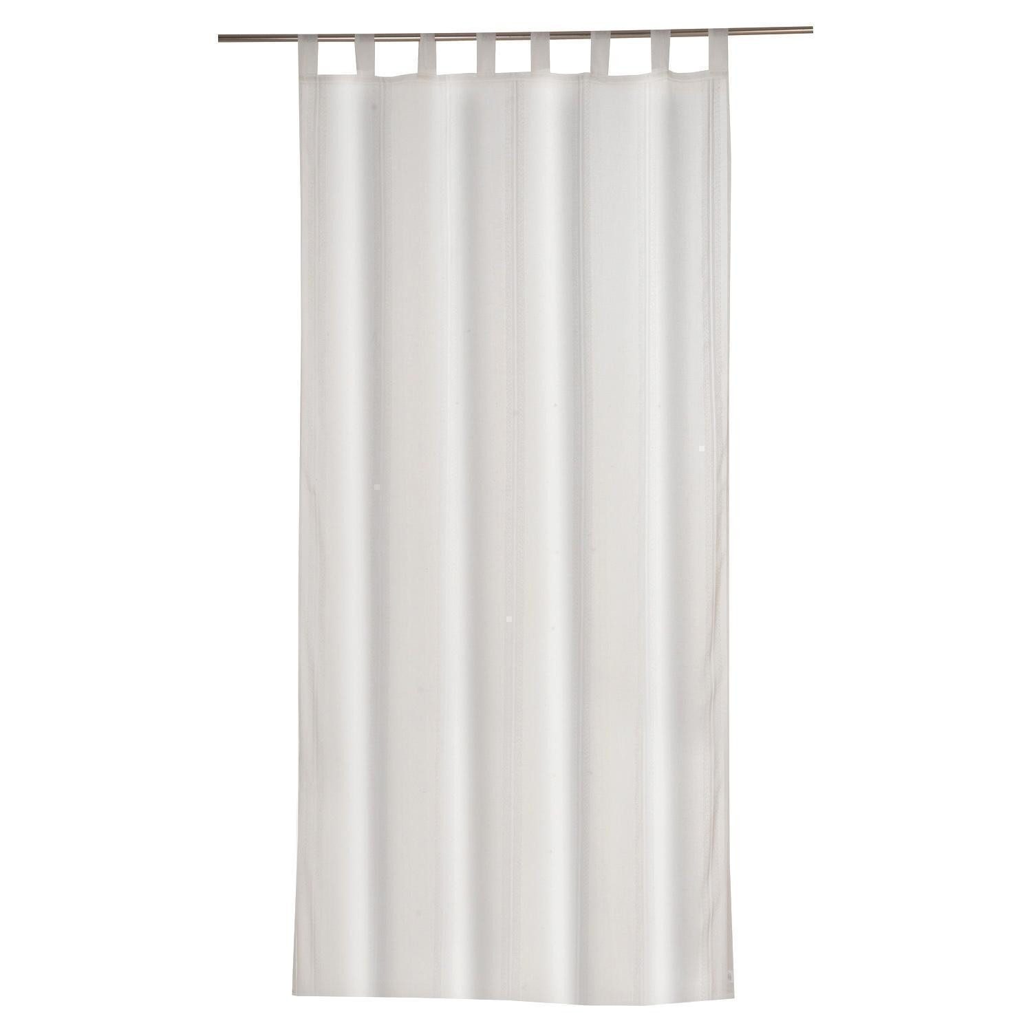 Home4You Vorhang Schlaufenschal, 140 x 245 cm, Beige, (1 St), Schlaufen, transparent, Polyester, Polyester, transparent, mit Längsstreifen