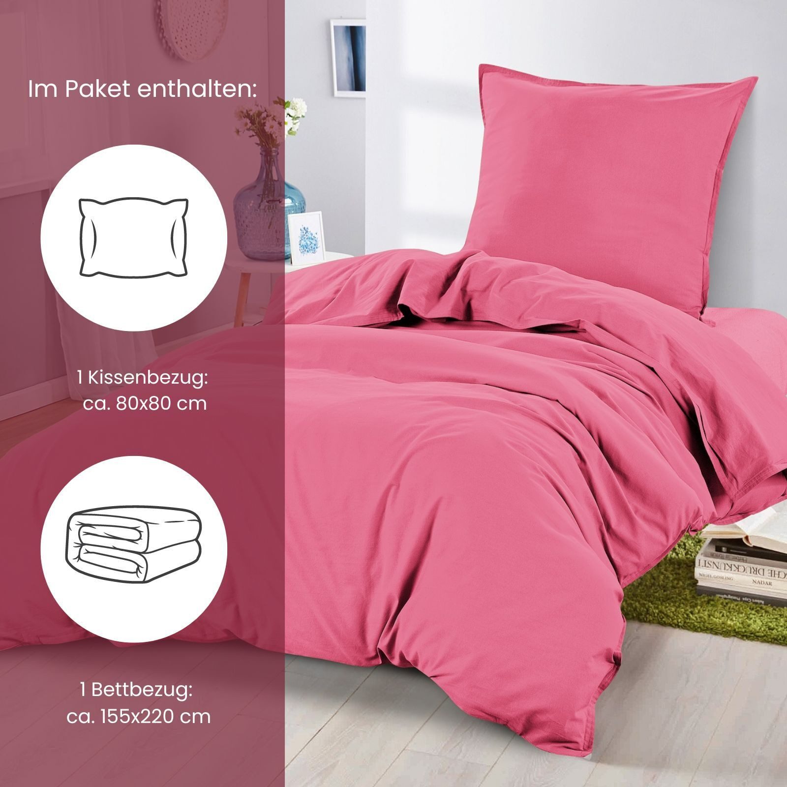 wometo Bettwäsche Stone Washed in Gr. günstig online kaufen