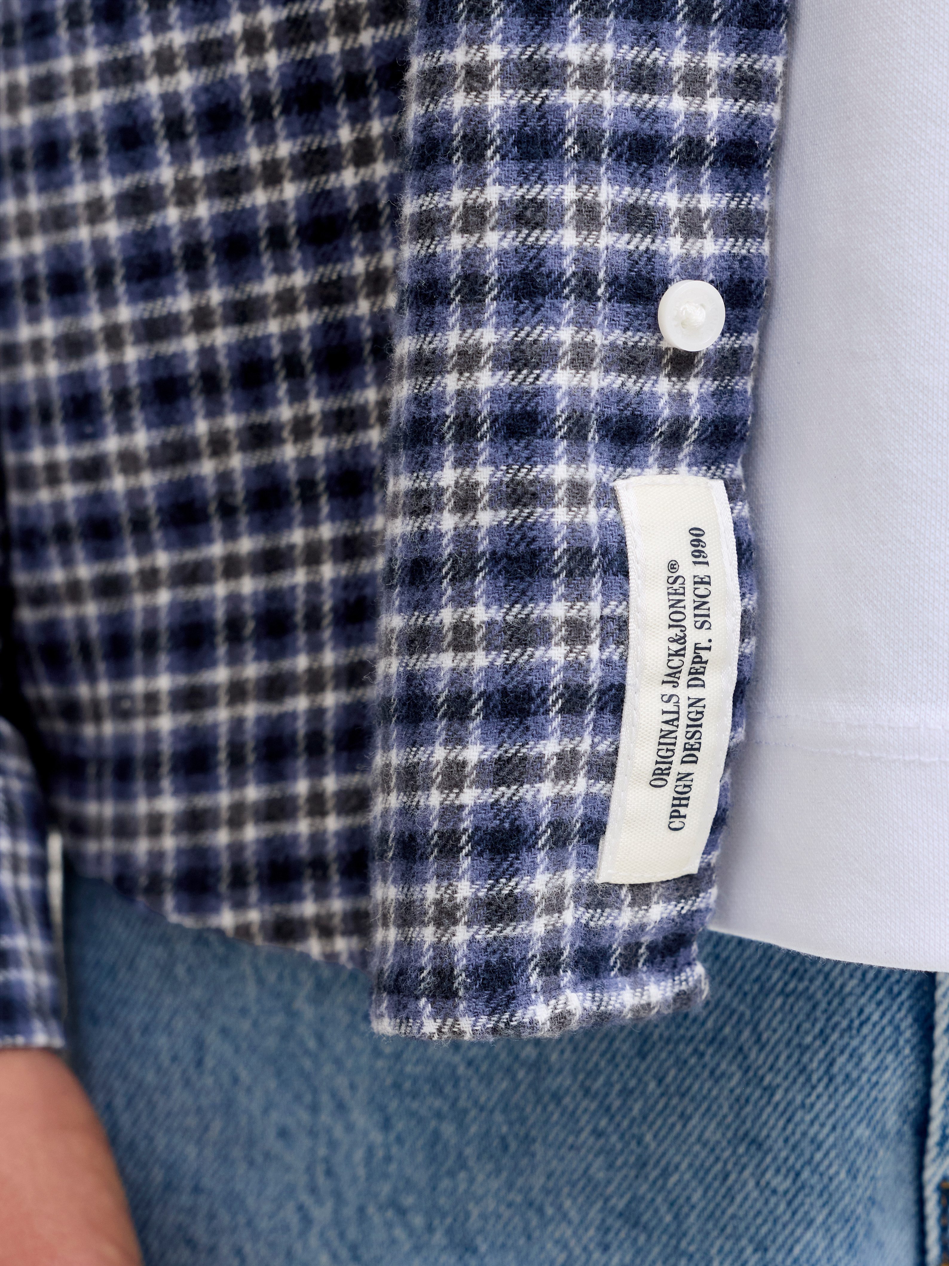 Jack & Jones Junior Langarmhemd JORFREDERIKSBERG FLANNEL SHIRT L/S JNR Baumwolle, relaxed fit – Bild 3 von 5