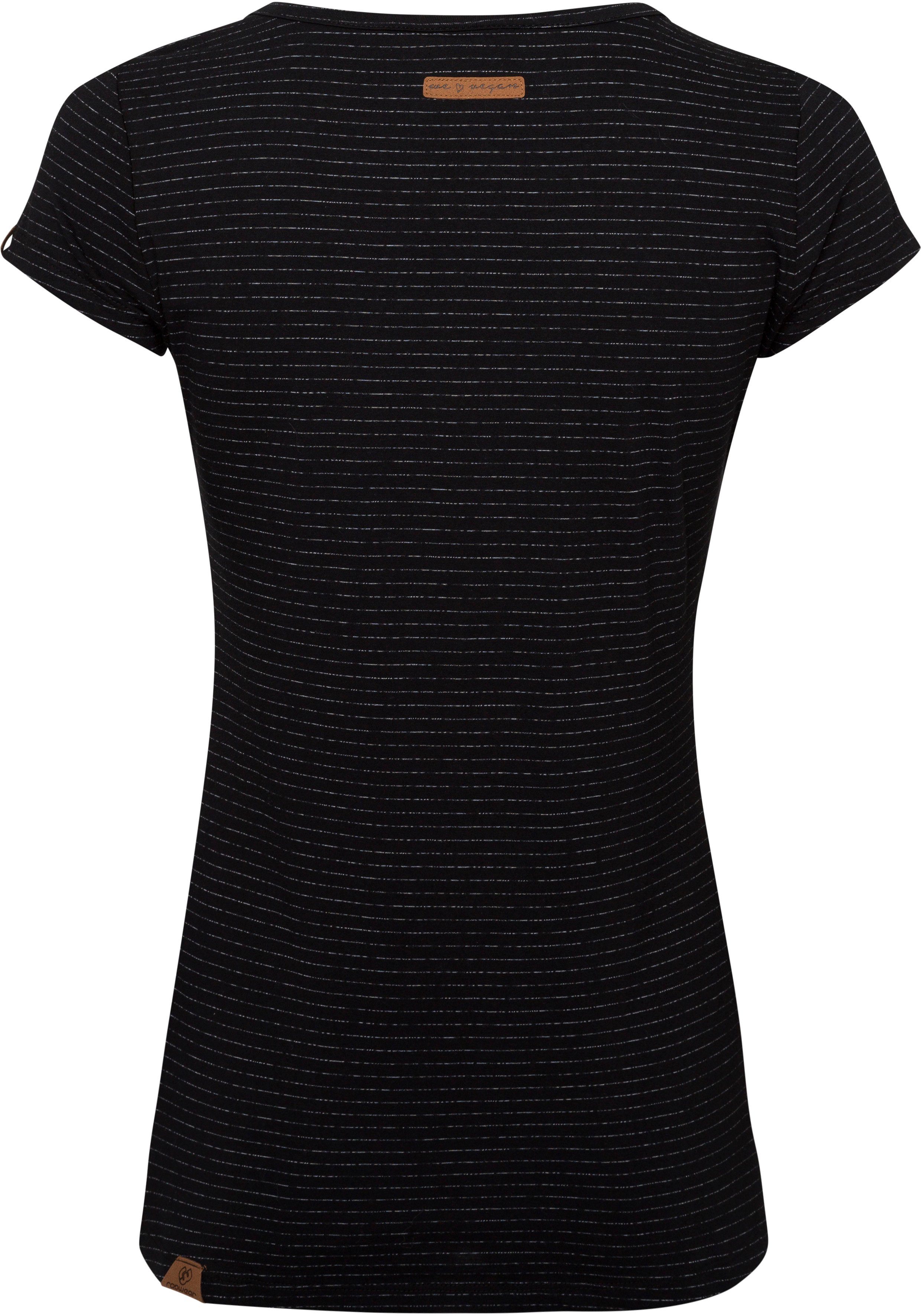 Damen Shirts Ragwear T-Shirt MINT STRIPES O im Streifen-Ringel-Design