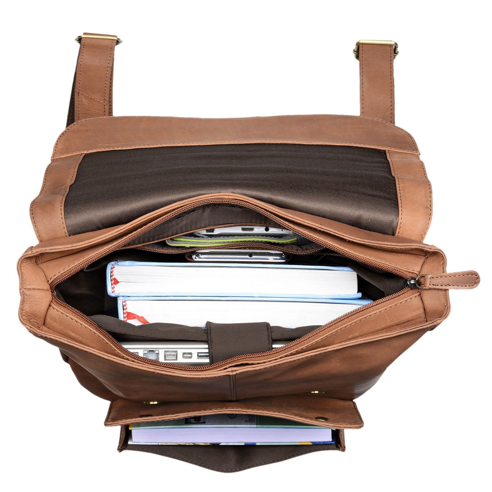 STILORD Notebook-Rucksack "Manila" Vintage Leder Rucksack Damen Herren mit Laptopfach 15 16"