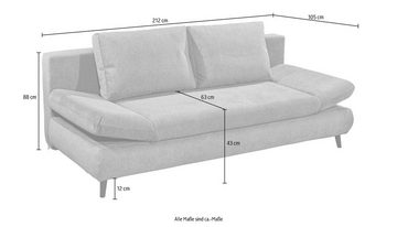 ED EXCITING DESIGN Schlafsofa Sunny, mit Bettfunktion, Armteilverstellung, Bettkasten sowie Rückenkissen