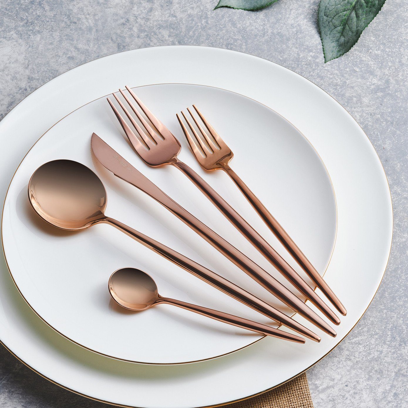 Besteck-Set Karaca Jupiter Rosegold 60 Teilig 12 Person Boxed Cutlery Besteckset