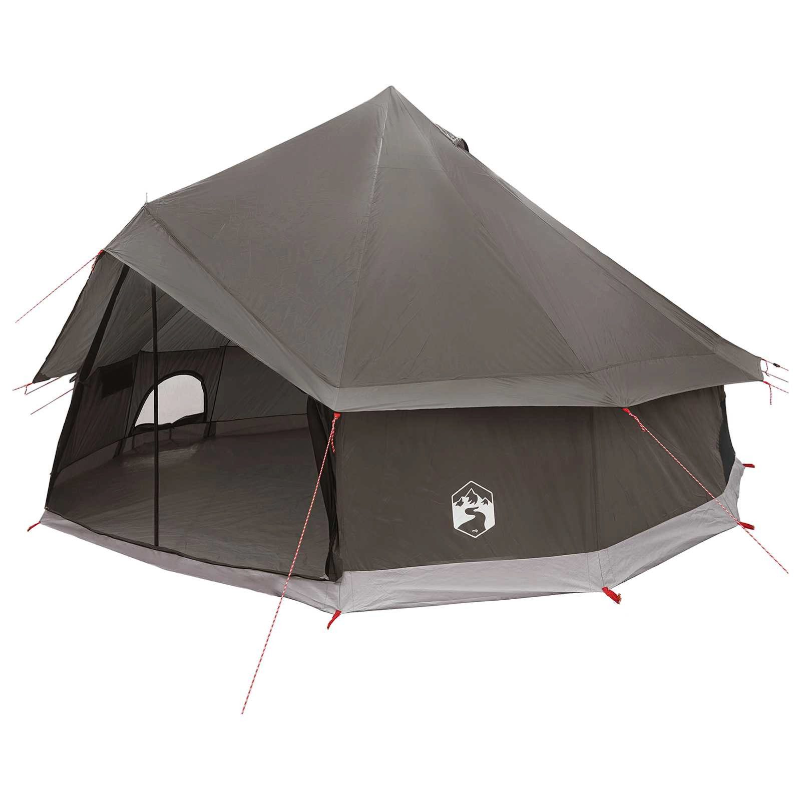 vidaXL Tipi-Zelt Tipi Zelt 8 Personen Braun Grau Polyester und Stahl, (1 tlg)