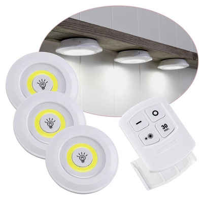Fachhandel Plus LED Dekolicht LED Unterbauleuchten Batteriebetrieb Timer 3 Stück