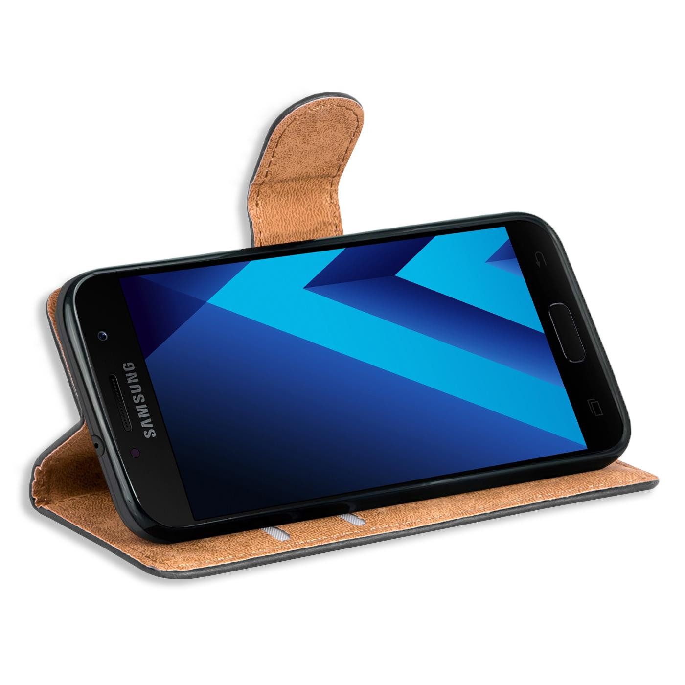 CoolGadget Handyhülle Wallet Klapp Tasche Book Case für Samsung Galaxy A3 2017 4,7 Zoll, Hülle Klapphülle Flip Cover Etui Schutzhülle