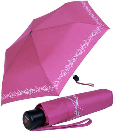 Knirps® Stockregenschirm Kinderschirm 4Kids reflective mit Reflexborte, Sicherheit auf dem Schulweg, leicht, uni, pink