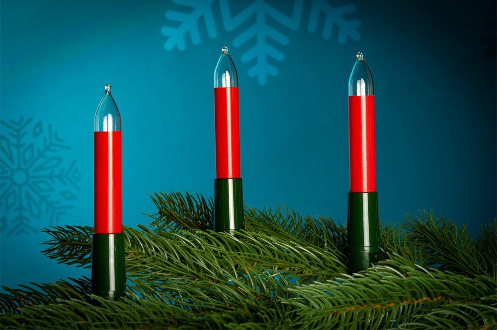 NARVA Lichterkette 15er Schaft-Lichterkette rot innen