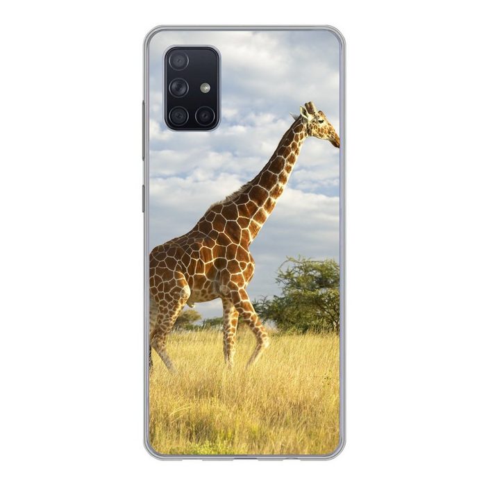 MuchoWow Handyhülle Giraffe - Himmel - Gras Phone Case Handyhülle Samsung Galaxy A71 Silikon Schutzhülle