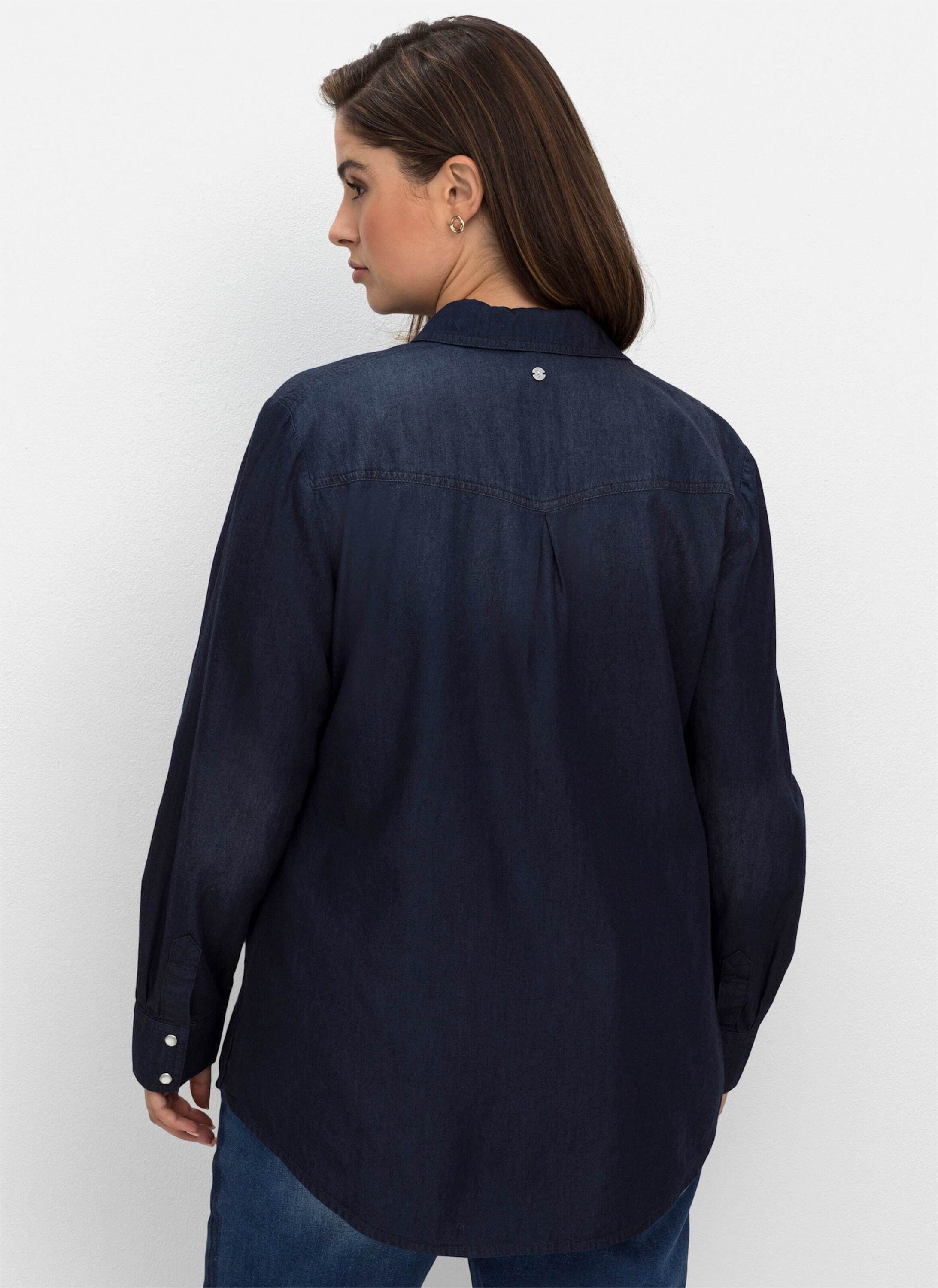 Sheego Klassische Bluse Jeansbluse Langarm günstig online kaufen