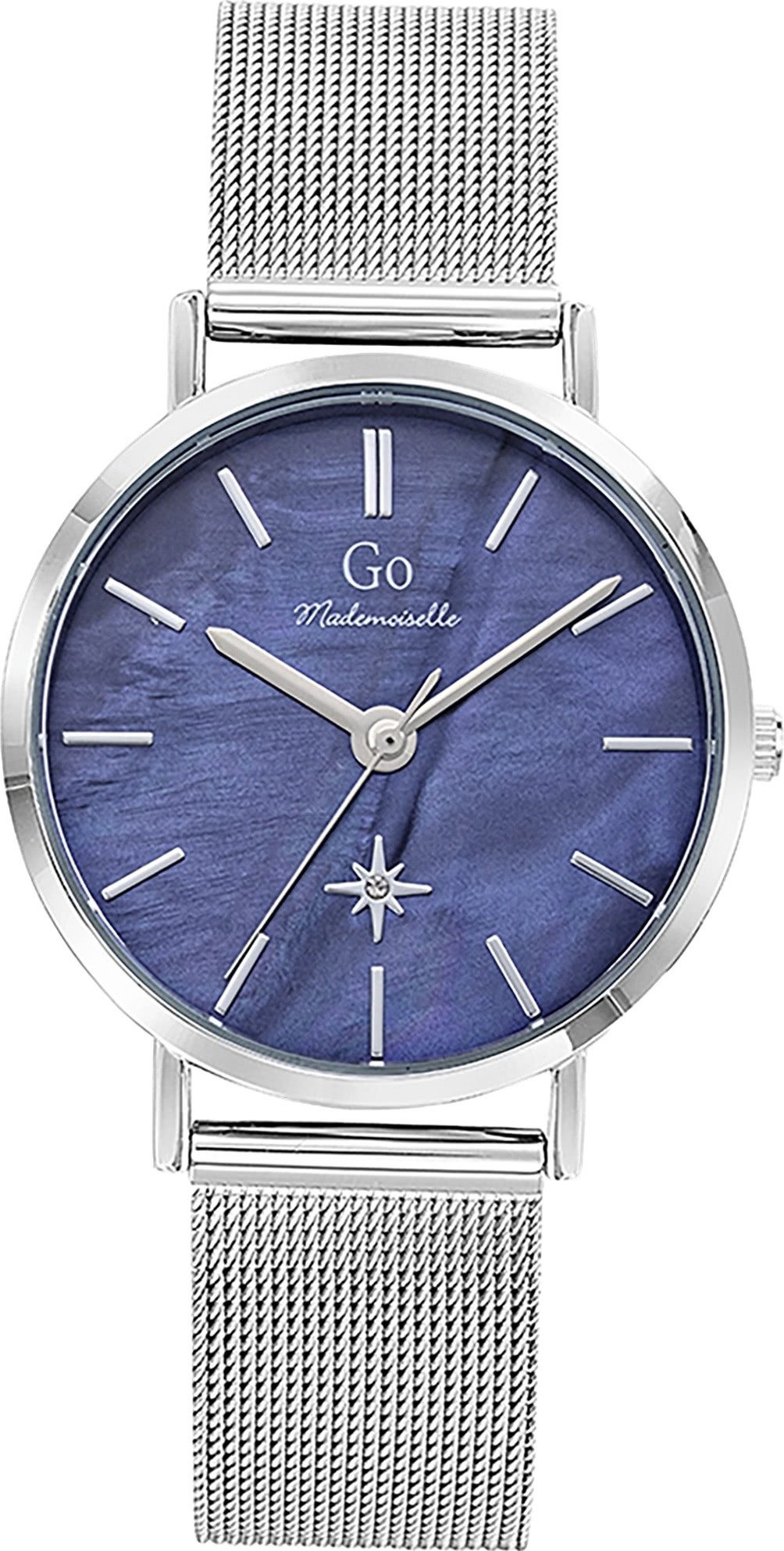 Girl Only Quarzuhr Girl Only GO Damen Armbanduhr, (Analoguhr), Damenuhr GO silber, mittel (ca. 34mm) Edelstahlarmband, Fashion-Style