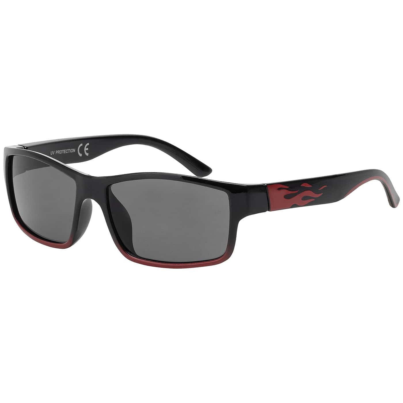 BEZLIT Eyewear Wayfarer Jungen Mädchen Kinder Sonnenbrille mit Flammen Motiv (1-St) mit schwarzen Linsen