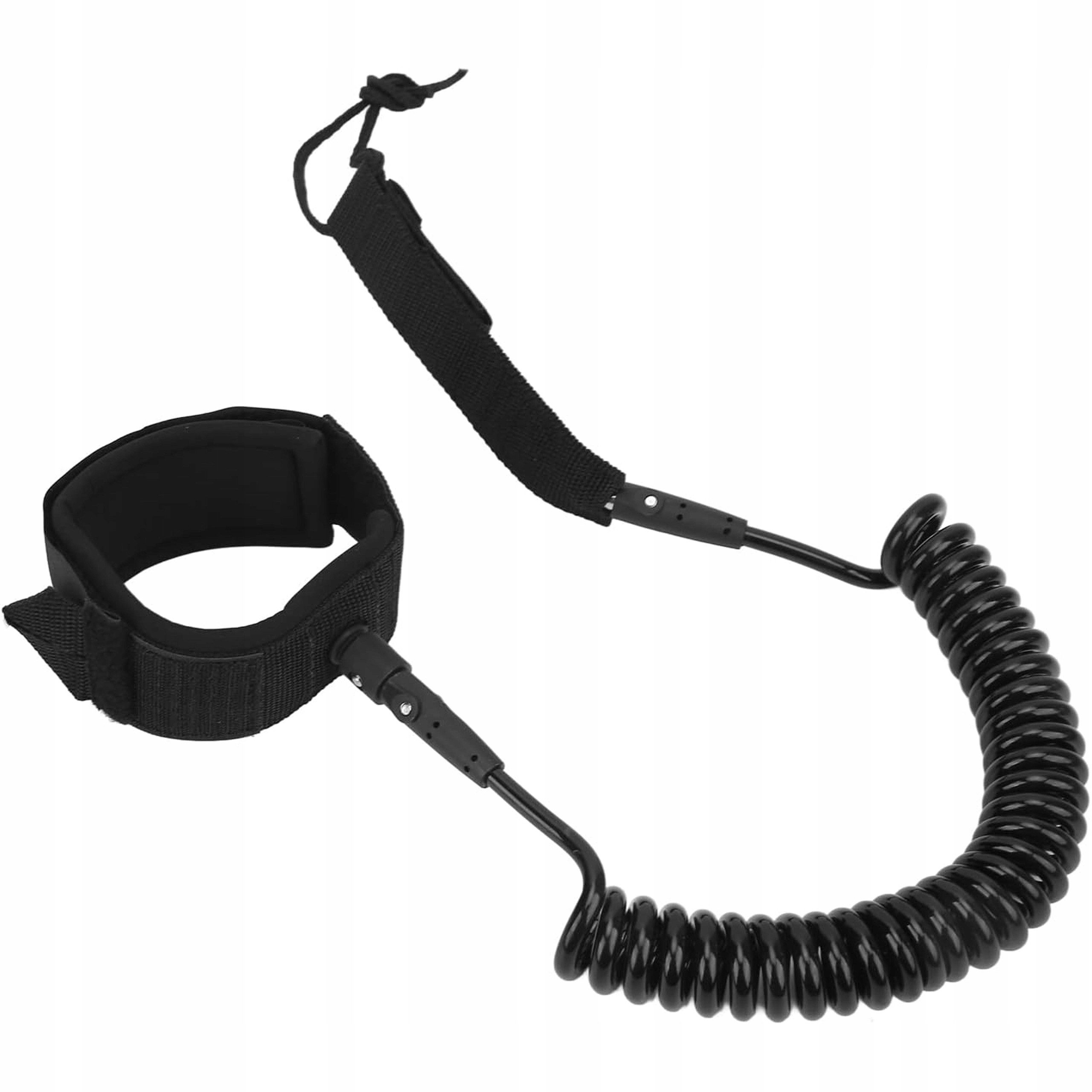 Moto Active SUP-Leash Sicherheitsleine Knöchel Coiled dehnbar Paddleboard Kajak, TPU, Neopren (Fußleash verstellbar mit Drehwirbel, 1-tlg., 3,3 m), doppelter Drehwirbel