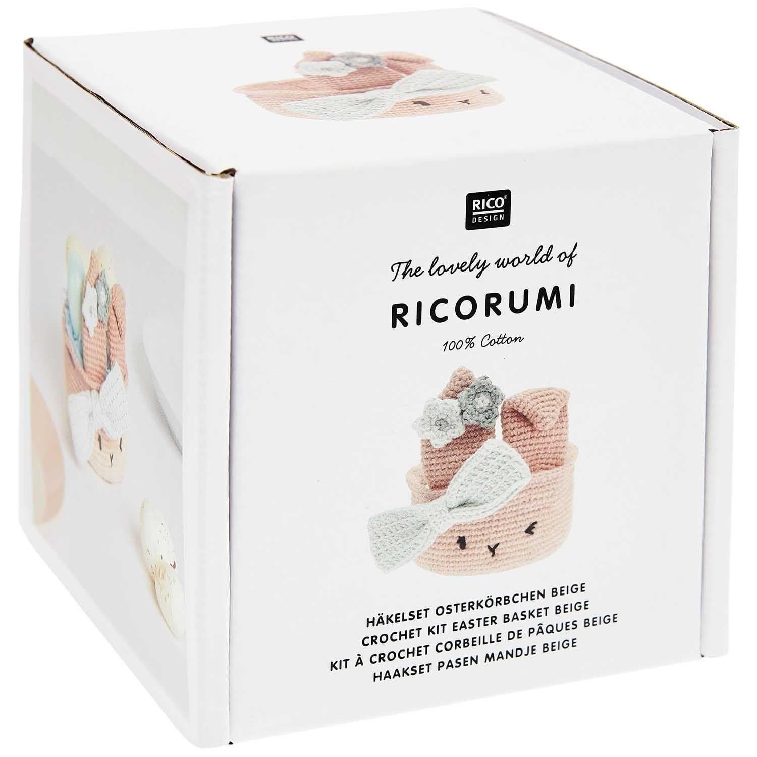 Rico Design Grußkarte Ricorumi Häkel-Set "Oster-Körbchen beige"