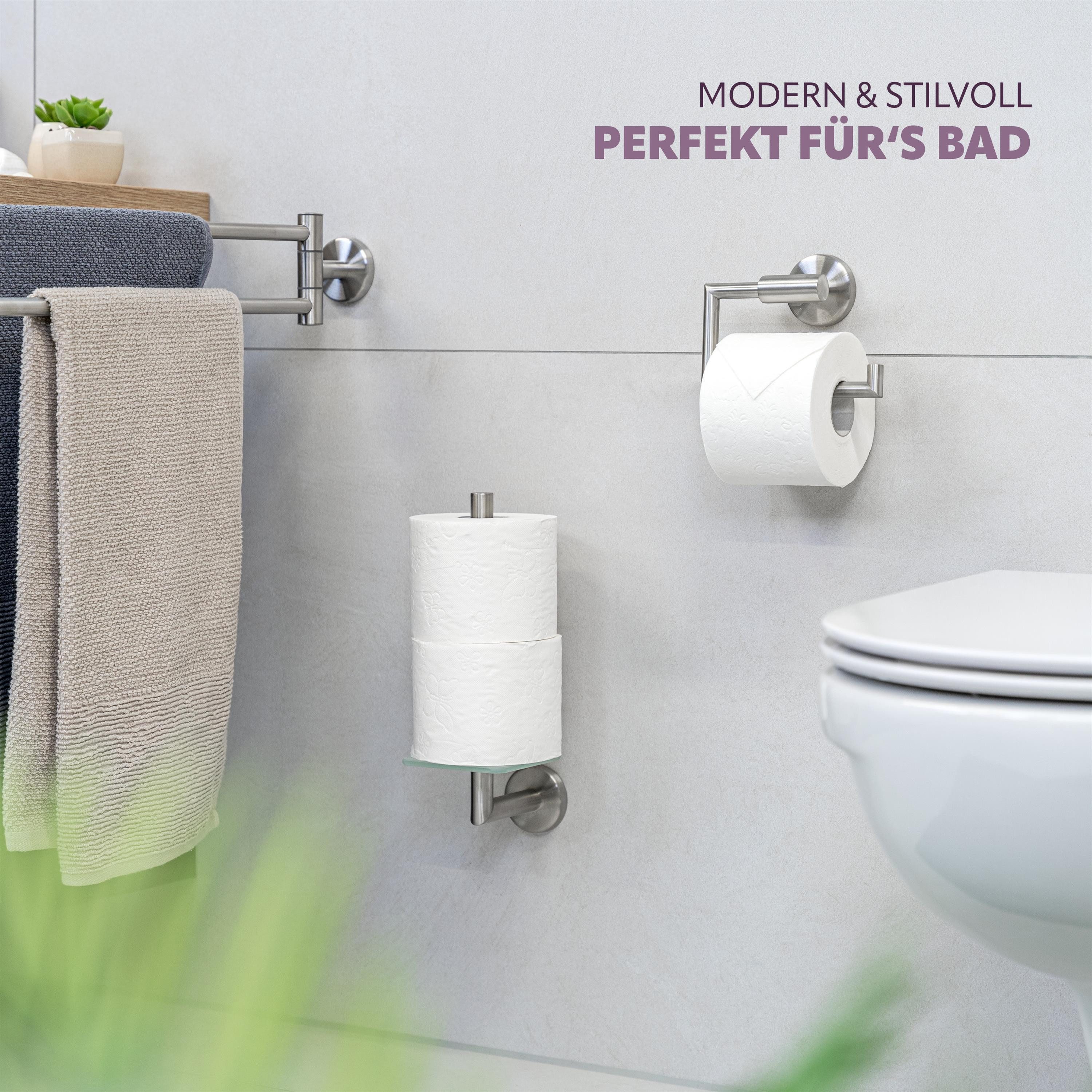 bremermann Toilettenpapierhalter Bad-Serie PIAZZA - Toilettenpapierhalter, aus Edelstahl matt – Bild 2 von 5