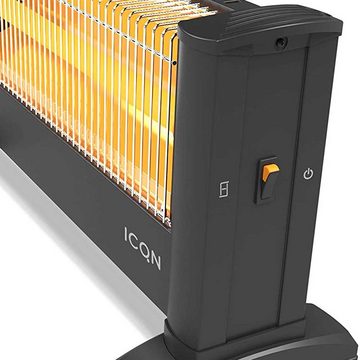 ICQN Heizstrahler Infrarot Standheizstrahler, Für Räume bis 16m², 900 W, IP20, 900 W