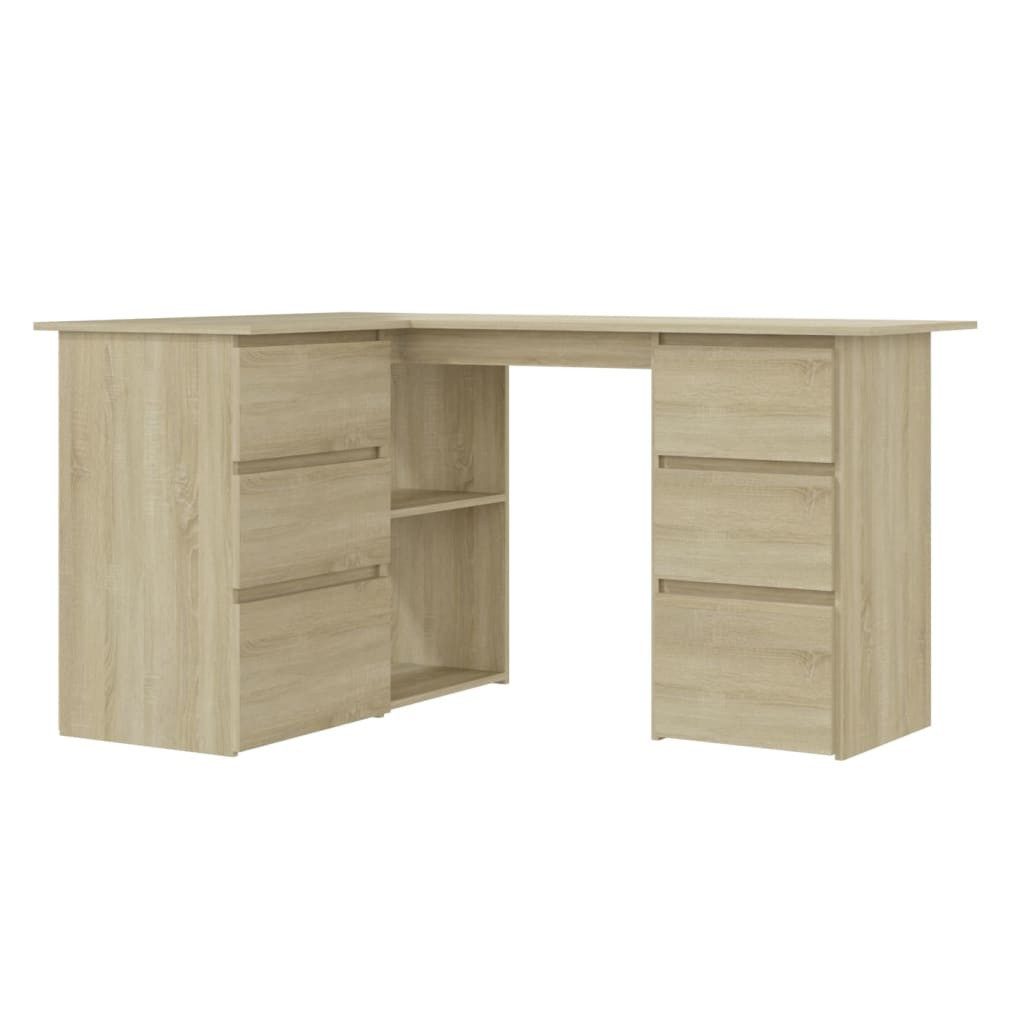 vidaXL Schreibtisch NA Eckschreibtisch Sonoma Eiche 145x100x76 cm Spanplatte