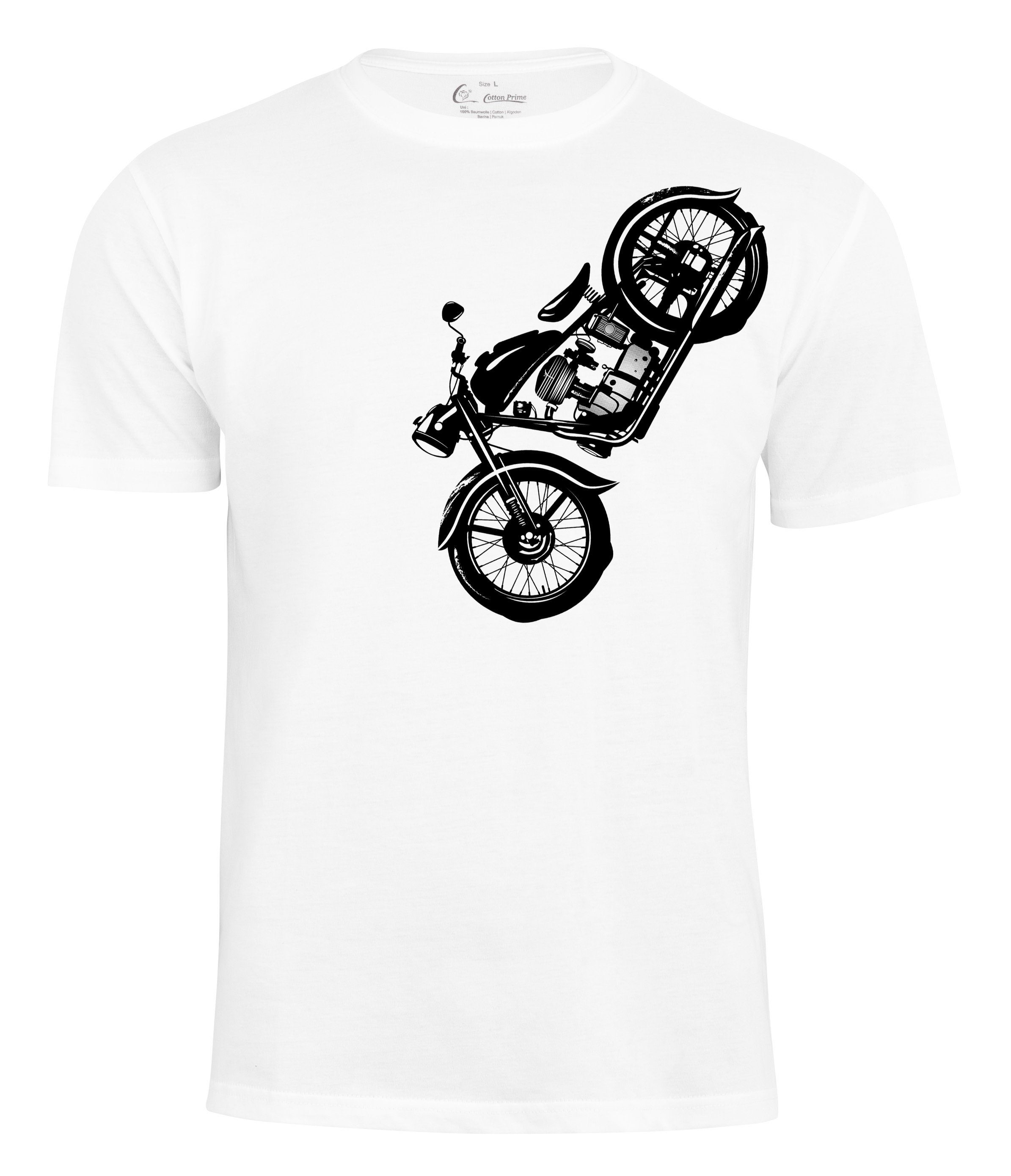 Cotton Prime® T-Shirt Vintage Motorcycle weiss