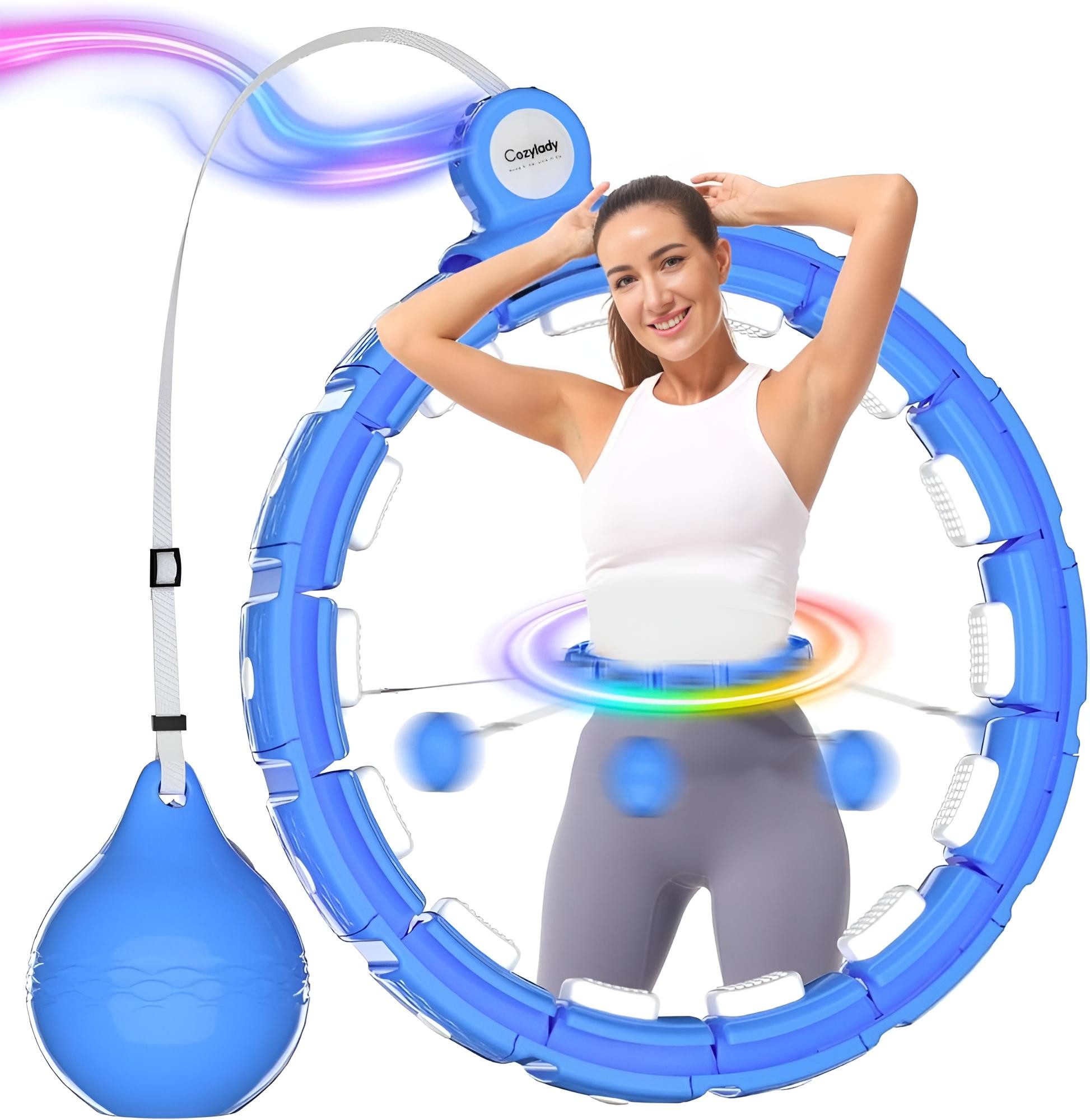 Diyarts Hula-Hoop-Reifen (Smart Hula Hoop, Perfekt für Fitness & Gewichtsreduktion), Leiser, Lichterfüllter, Verstellbarer und Tragbarer Hula-Hoop