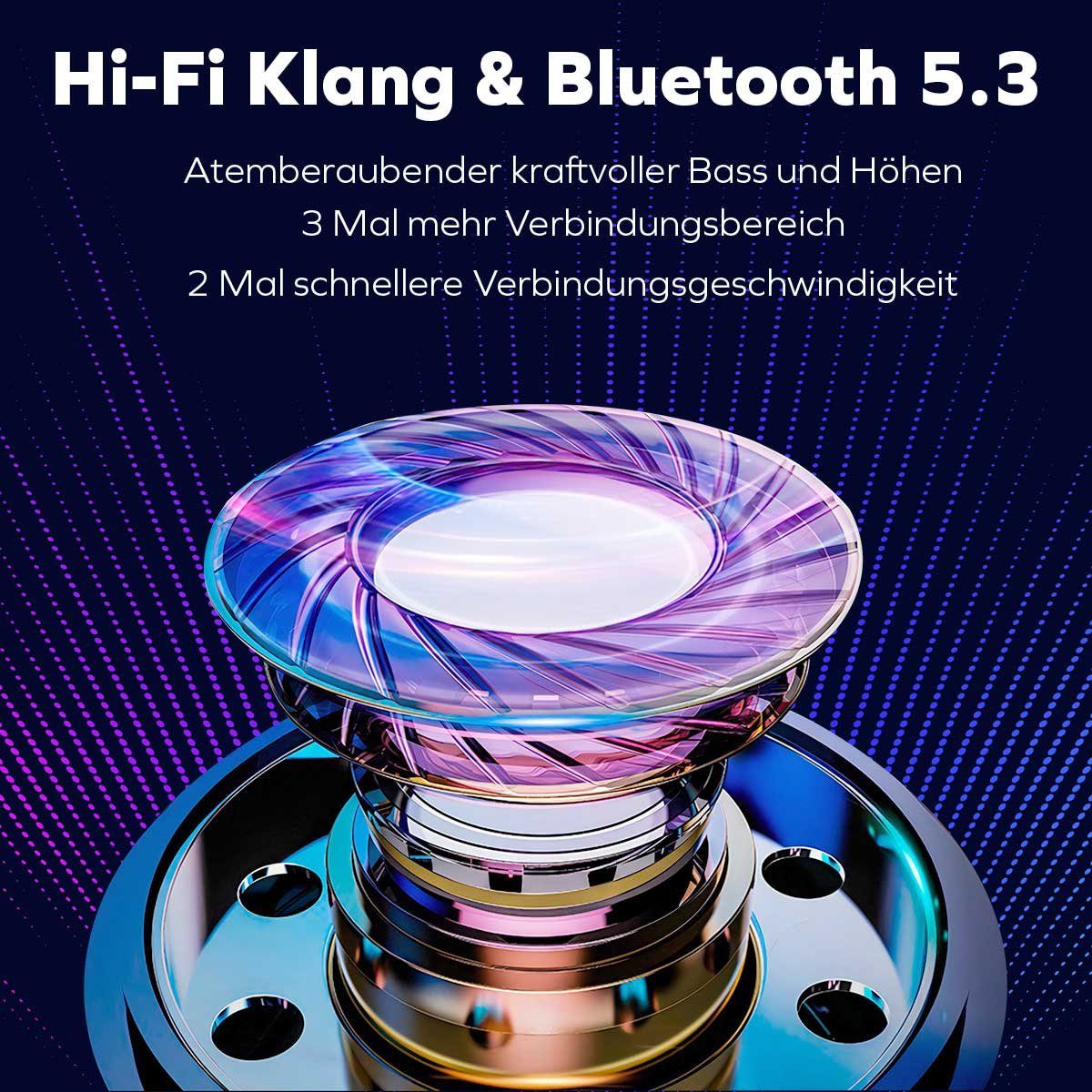 Woyax Special Bluetooth (True Cancelling, Control,HiFi Touch Mikrofon Noise Wireless, Tiefer Call ENC In-Ear-Kopfhörer Bass) Kopfhörer, Edition 4