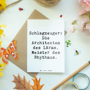 Mr. & Mrs. Panda Grußkarte Rhythmus Architekten - Weiß - Geschenk, Percussion, Instrument lernen, Hochwertiger Karton