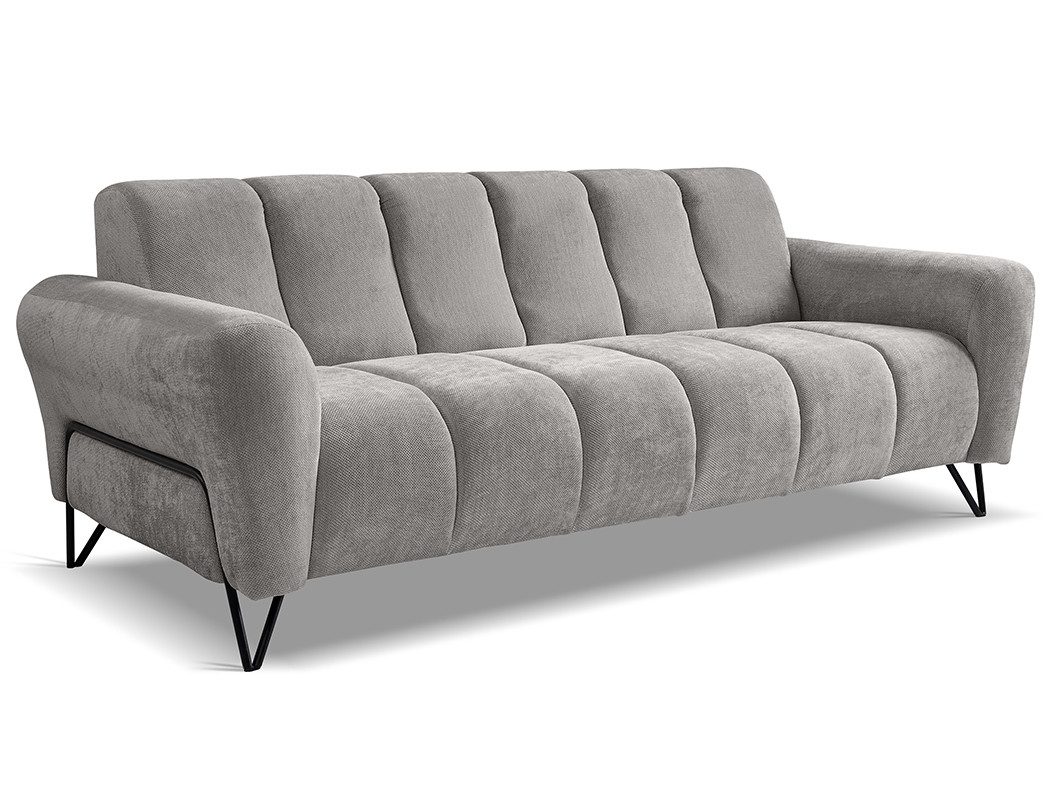 Beautysofa Sofa mit Metallbeine in Schwarz VOLARE, 3-Sitzer, viele Farbvarianten, ohne Schlaffunktion