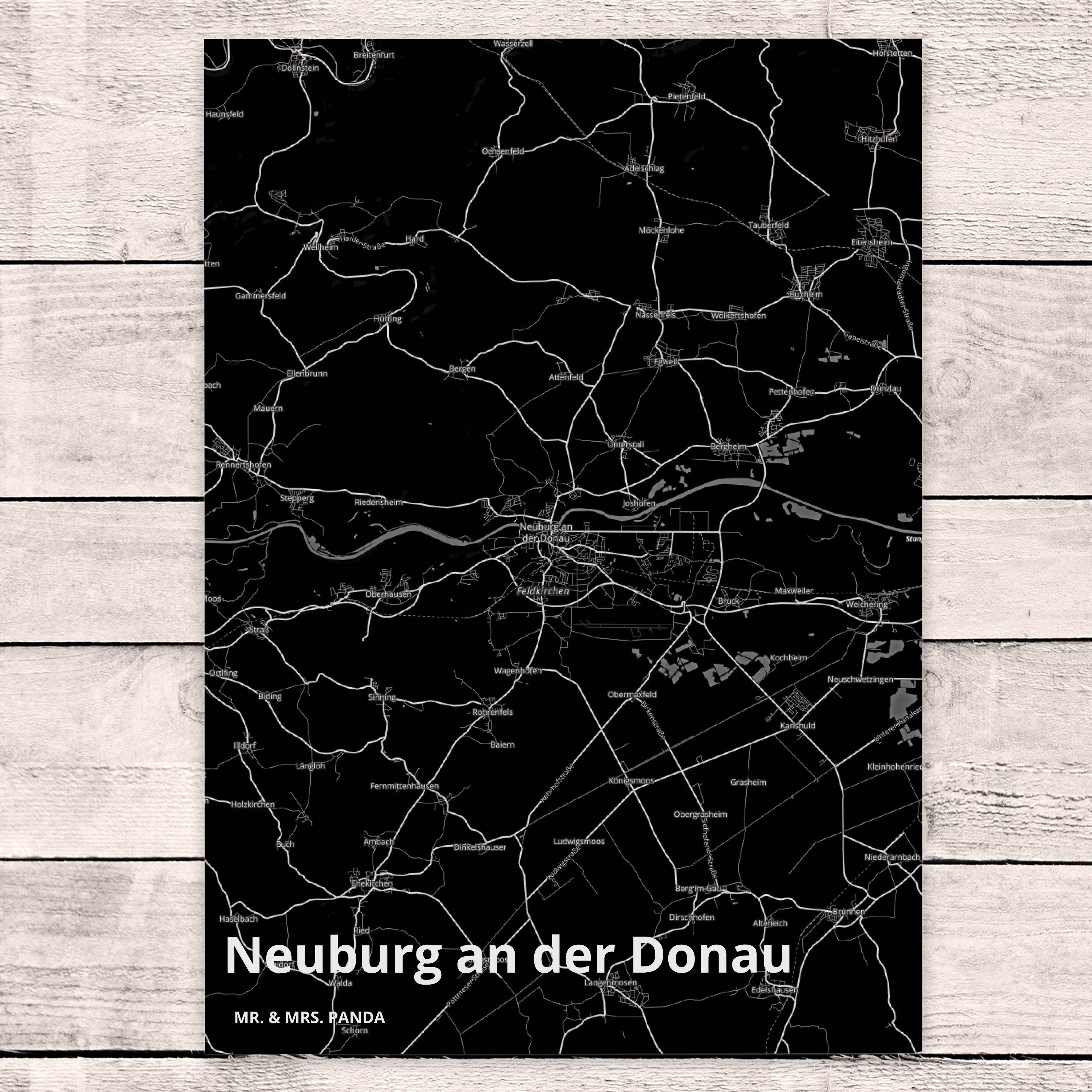 Neuburg Mr. Ansichtskarte, an Panda & - der Einladungskarte Geschenk, Dorf, Donau Postkarte Mrs.