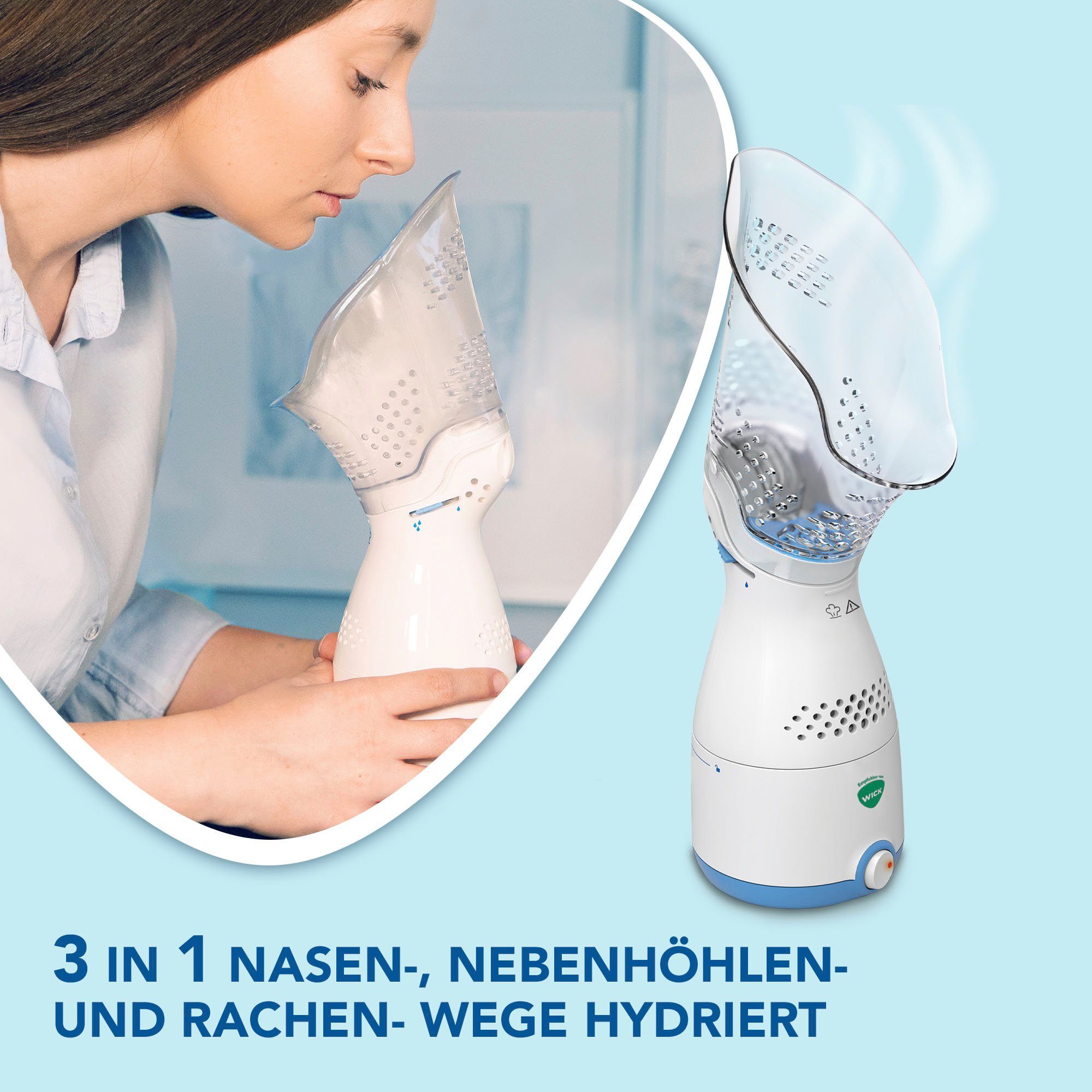 WICK Inhalationsgerät Sinus Inhalator - VH200, Bei Husten, Erkältungen und  verstopften Nasen