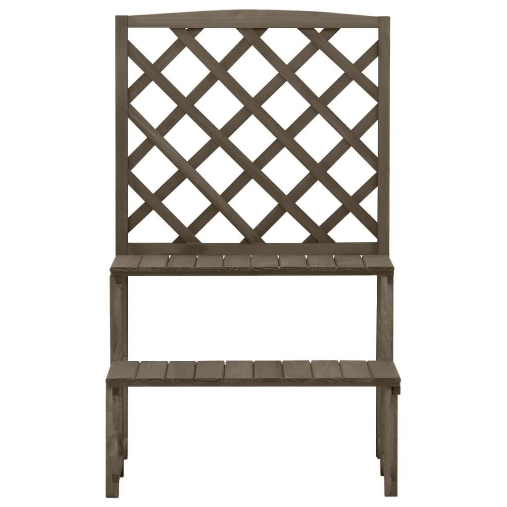 vidaXL Rankgitter NA Blumentreppe mit Rankgitter Grau 70x42x115cm Massivholz Tanne
