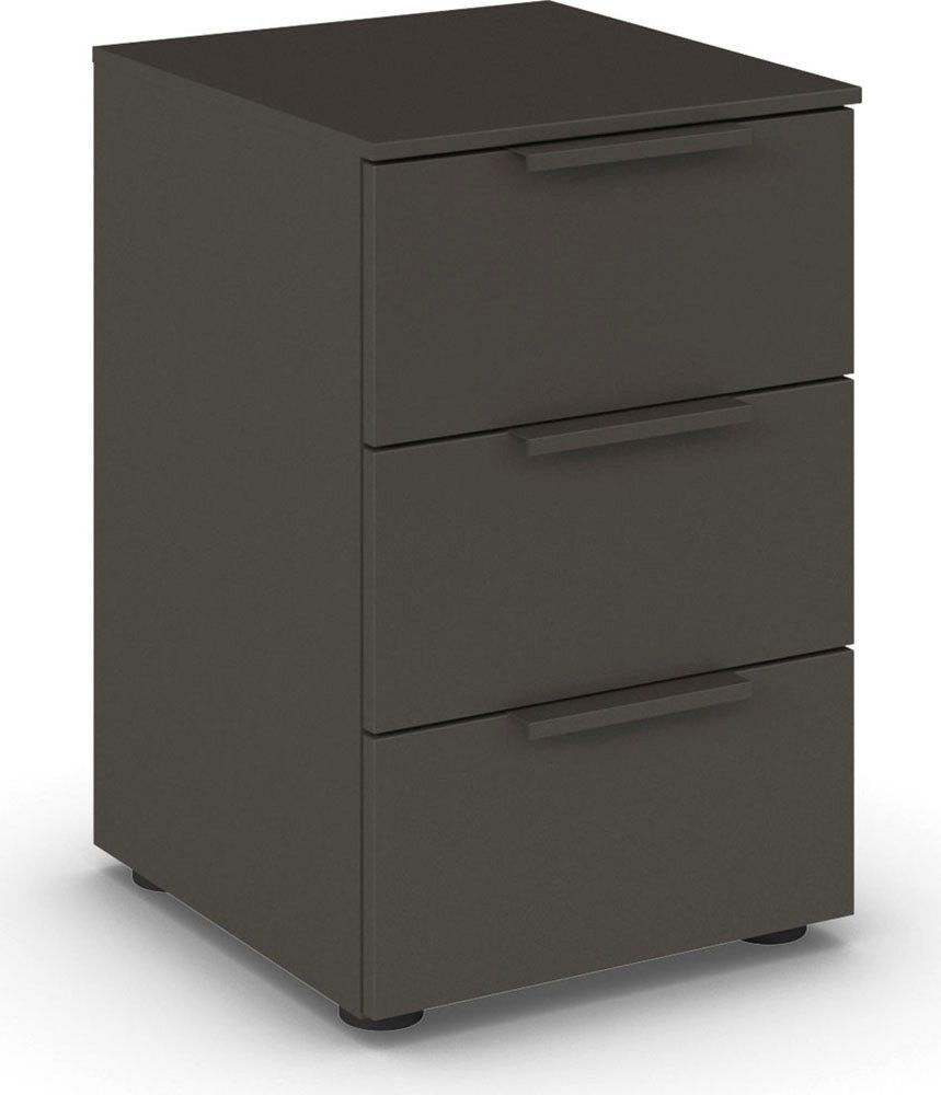 rauch Nachtkommode Nachttisch Nachtschrank Nachtkonsole FLIPP (Breite 40 cm), mit 3 Schubladen und Soft-Close-Funktion